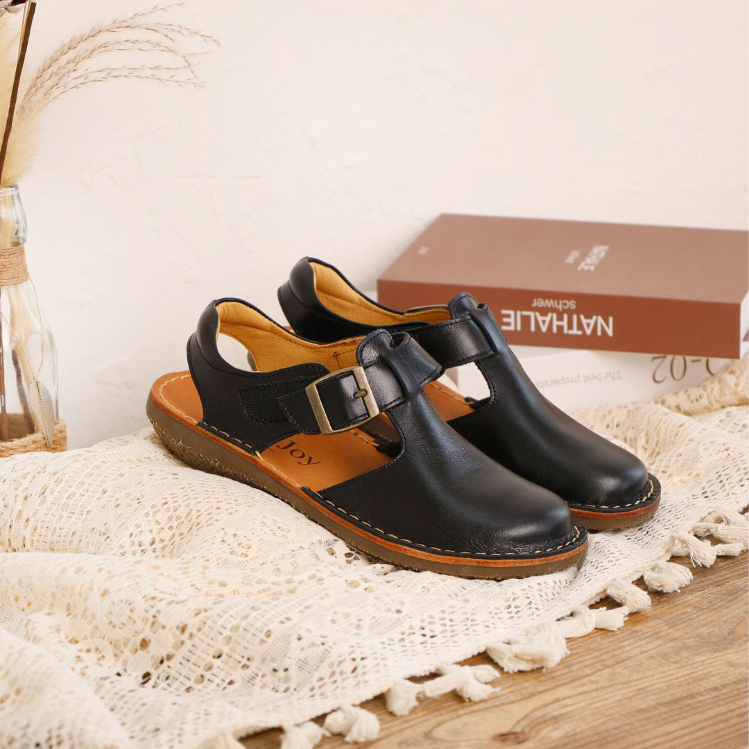 油蠟‧勃肯瑪莉珍 油蠟耀黑(真皮女鞋/好穿脫//真皮便鞋)