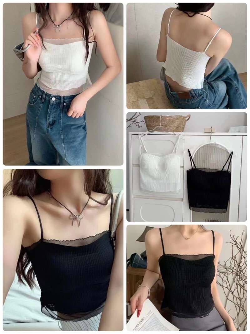 Symbol 細肩帶假兩件 Bra Top