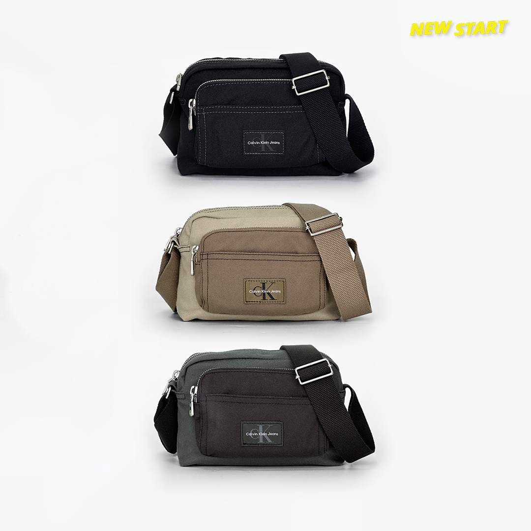 Calvin Klein CK 布標Logo 帆布 相機包 小方包