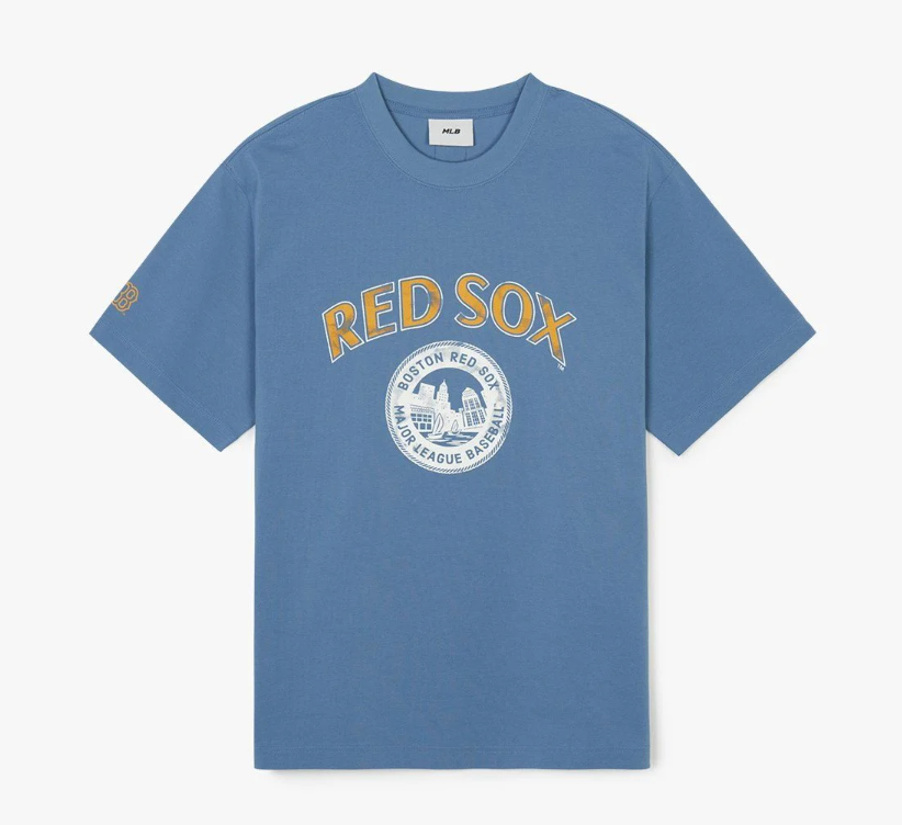 【直播】MLB LL062536 圖案短袖上衣(藍色)