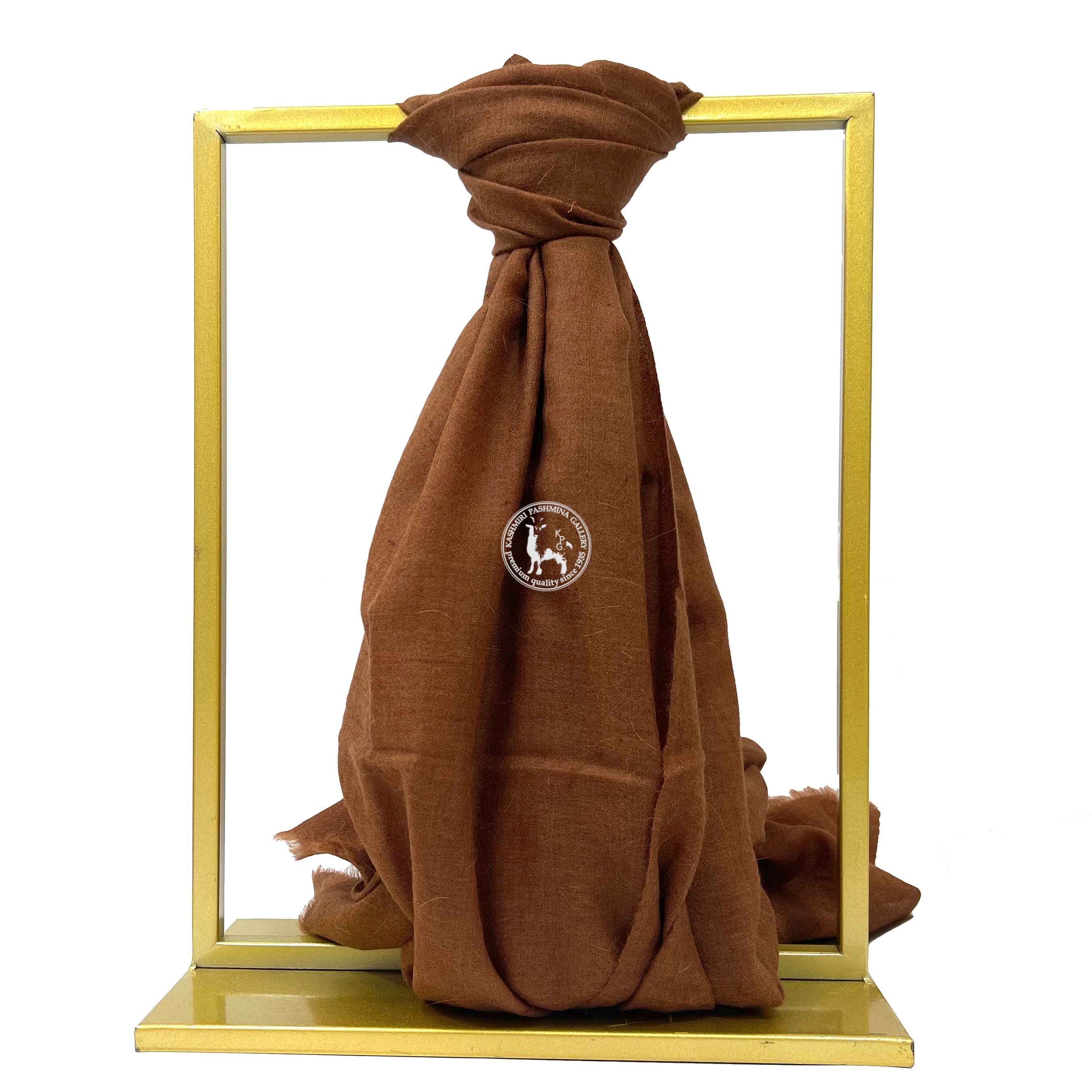 啡色天然駝色底手捻喀什米爾Shahmina披肩圍巾