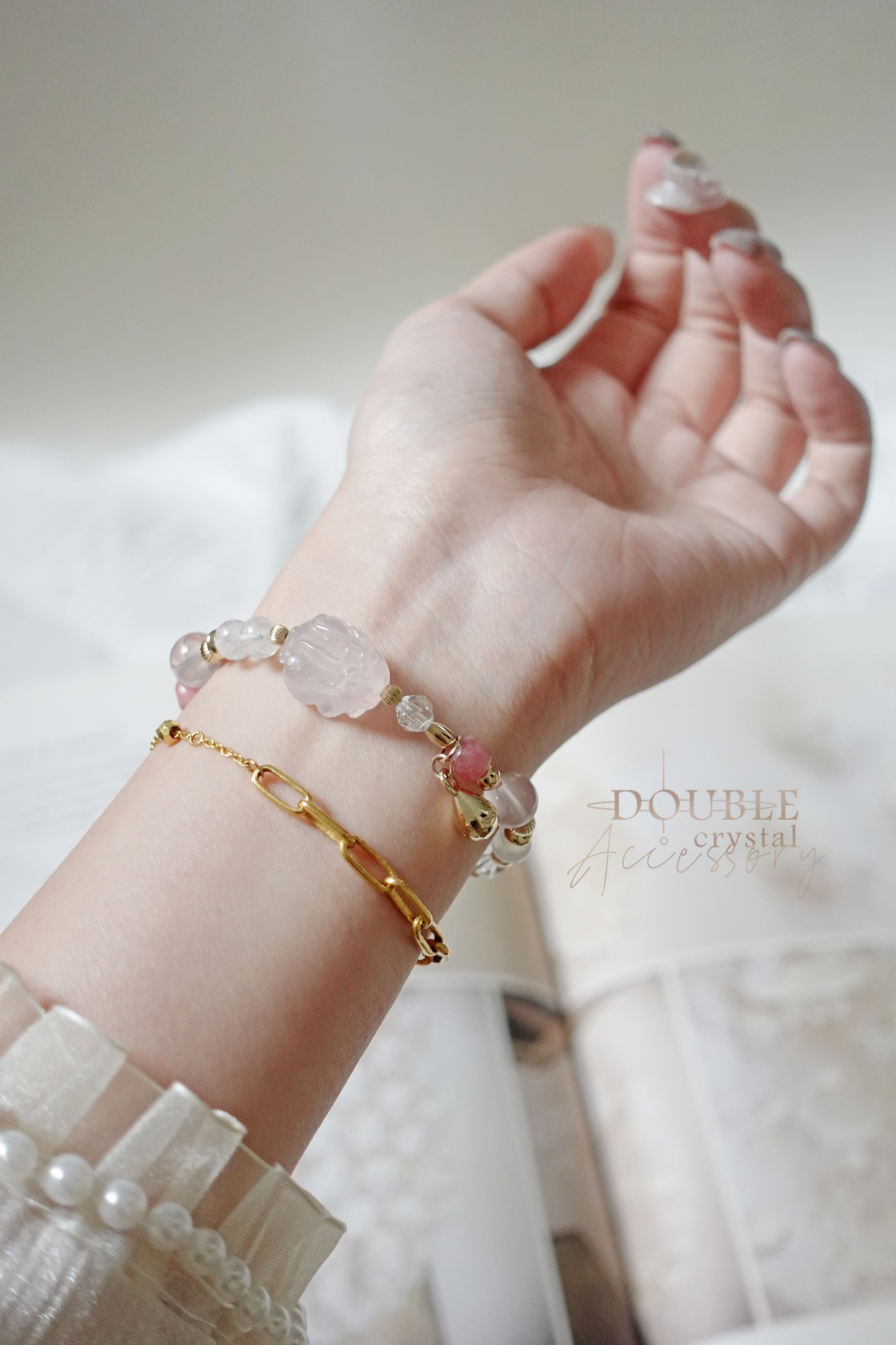 守得好運來：粉晶龍龜．星光粉晶．藍月光．紅紋石