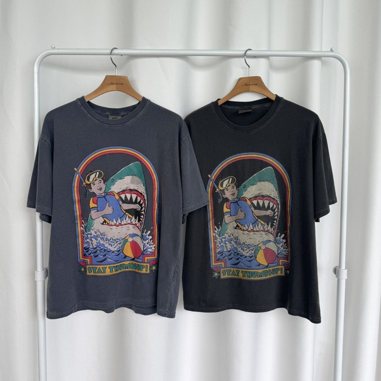 洗水英文字圖案短袖Tee BY ATTENTION-409T