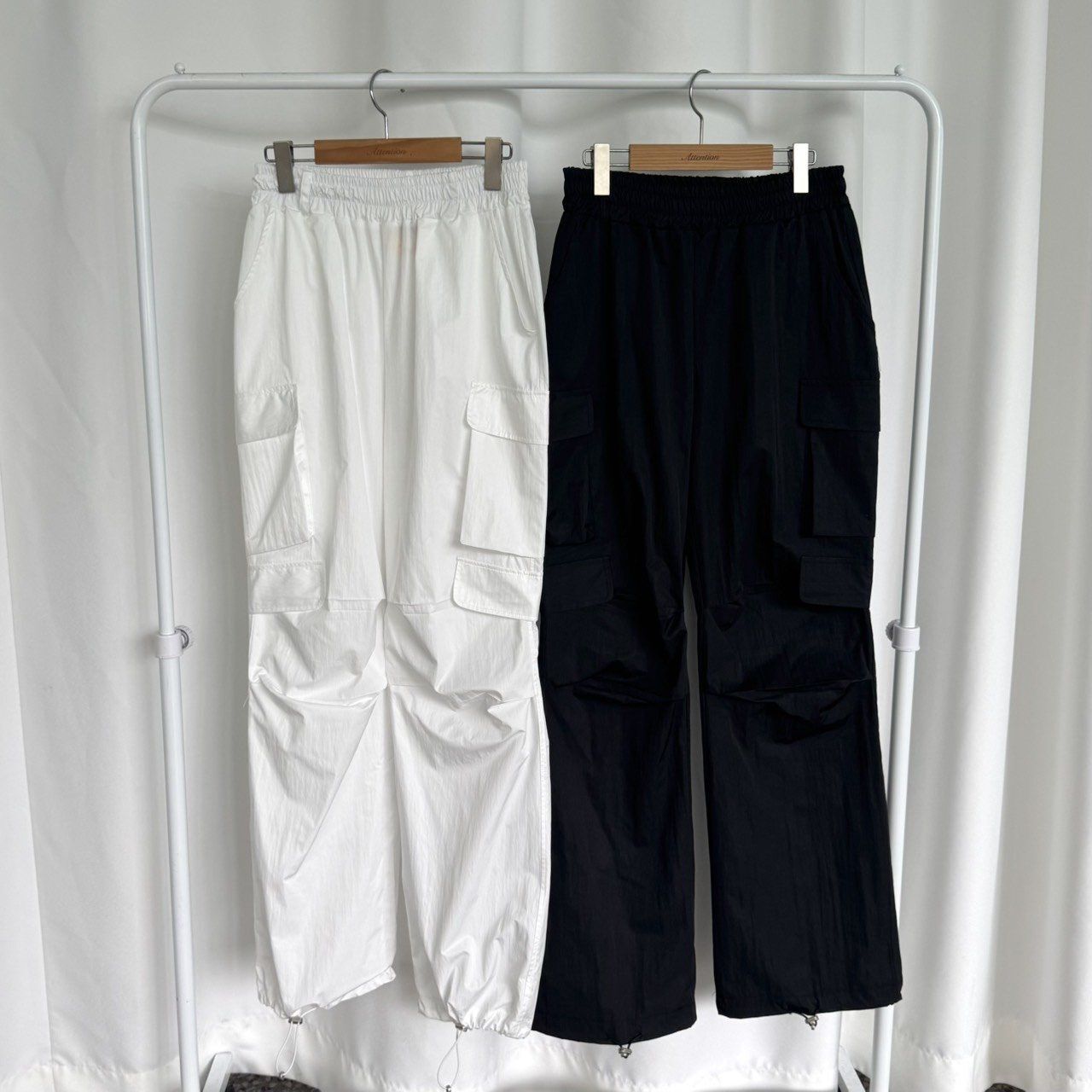 淨色工裝鬆身褲 BY ATTENTION-410P