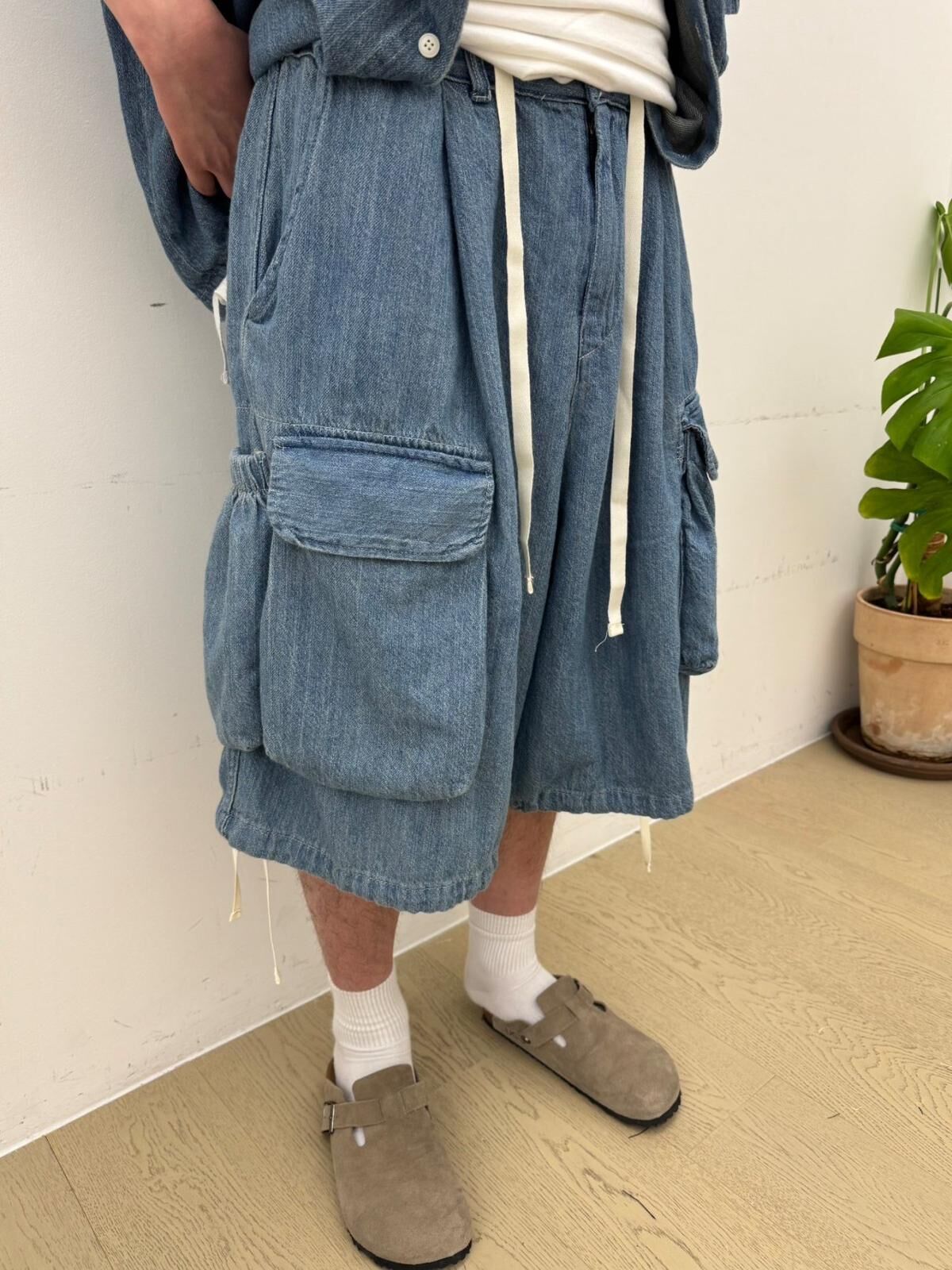 洗水工裝牛仔短褲 FARMERS-087P