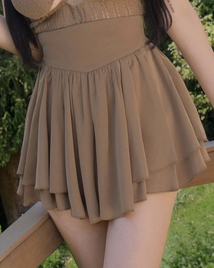 訂製-浪漫多層次抓皺褲裙