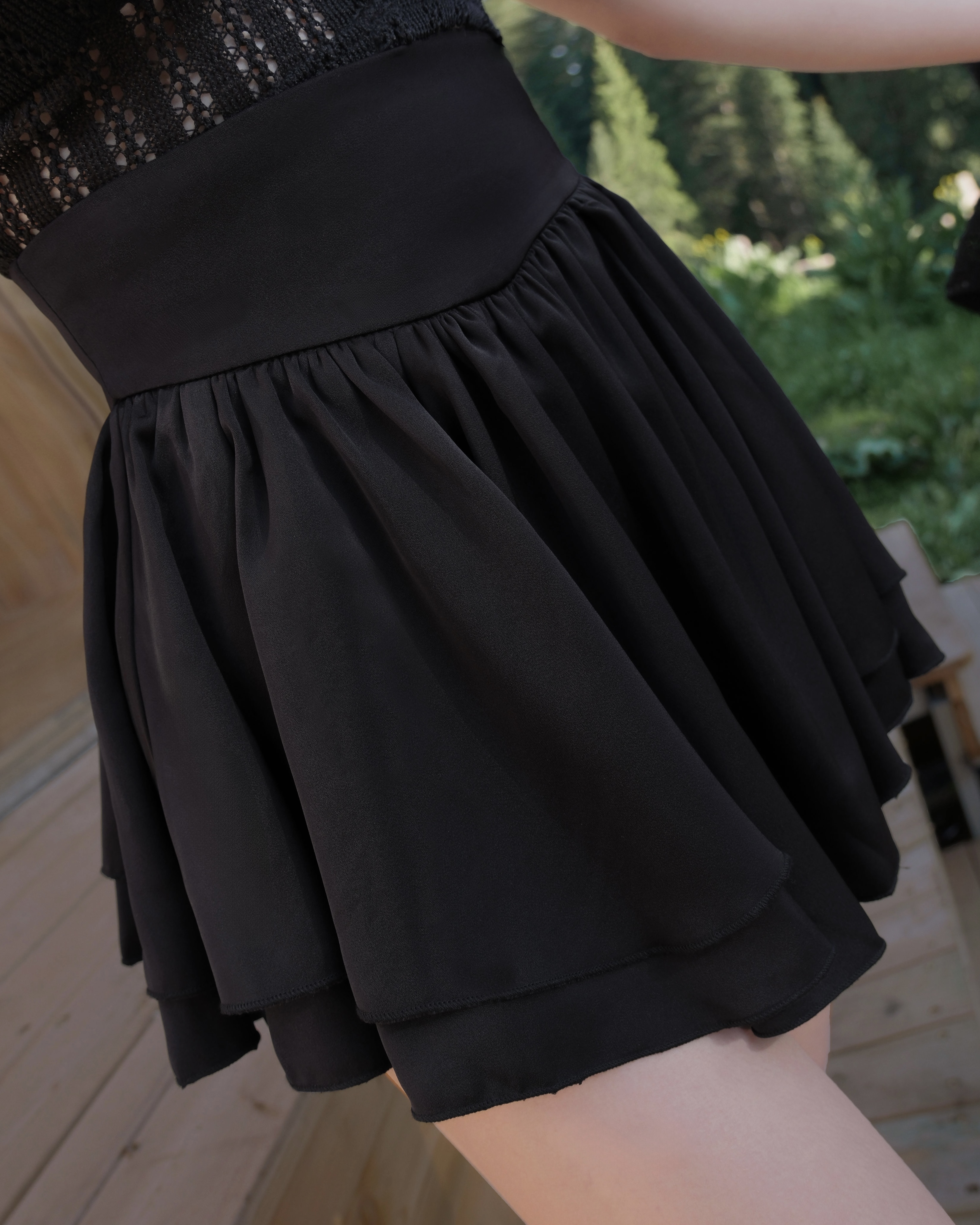 訂製-浪漫多層次抓皺褲裙