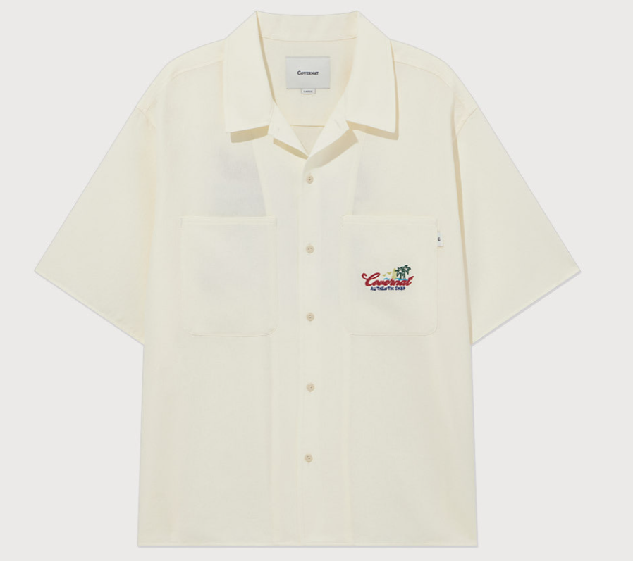 COVERNAT Graphic Half Shirt Cream  JUN25