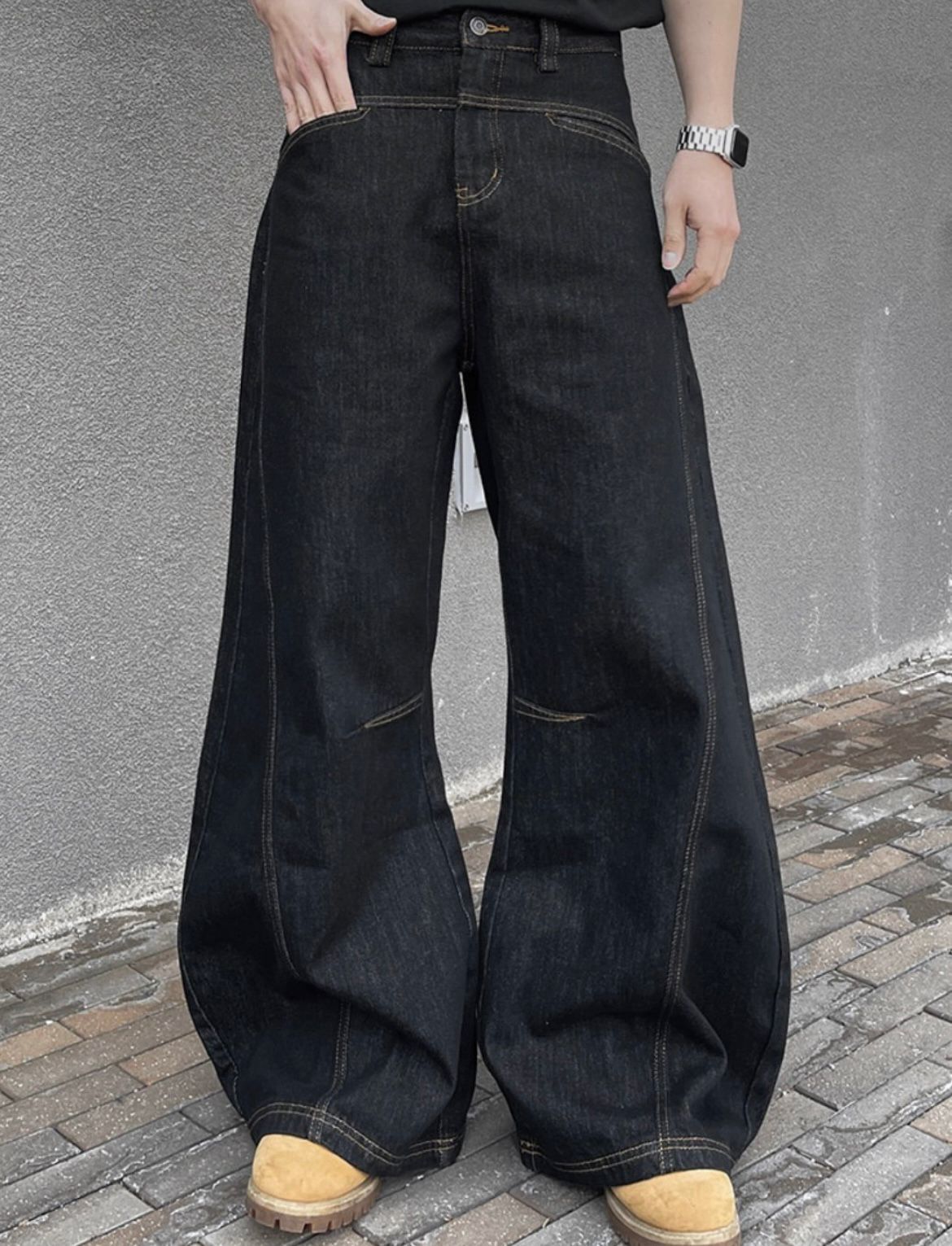 淨色牛仔彎刀褲 LEGIT-056P