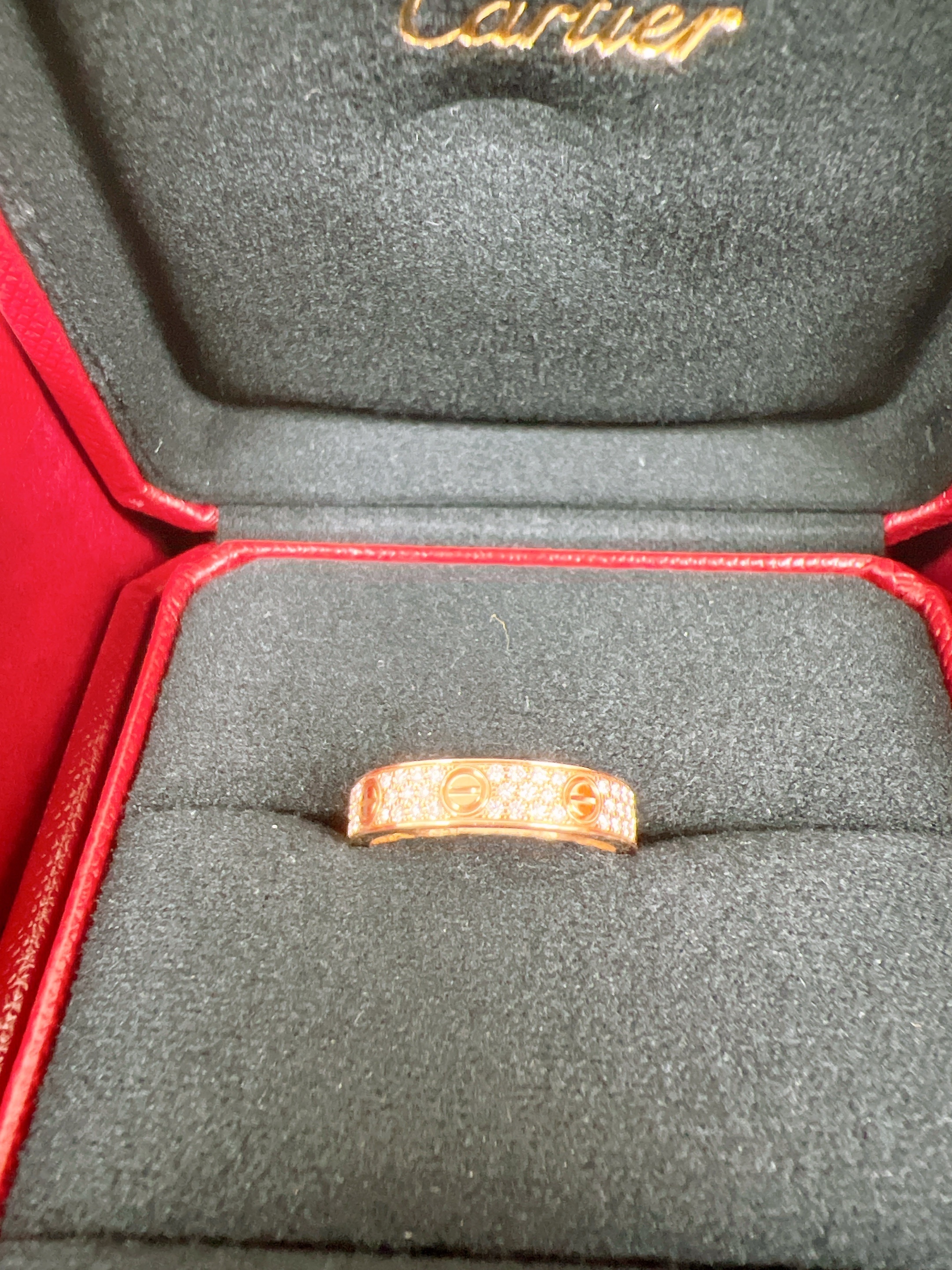 (size 51) Cartier love ring paved diamond small model (rose gold)