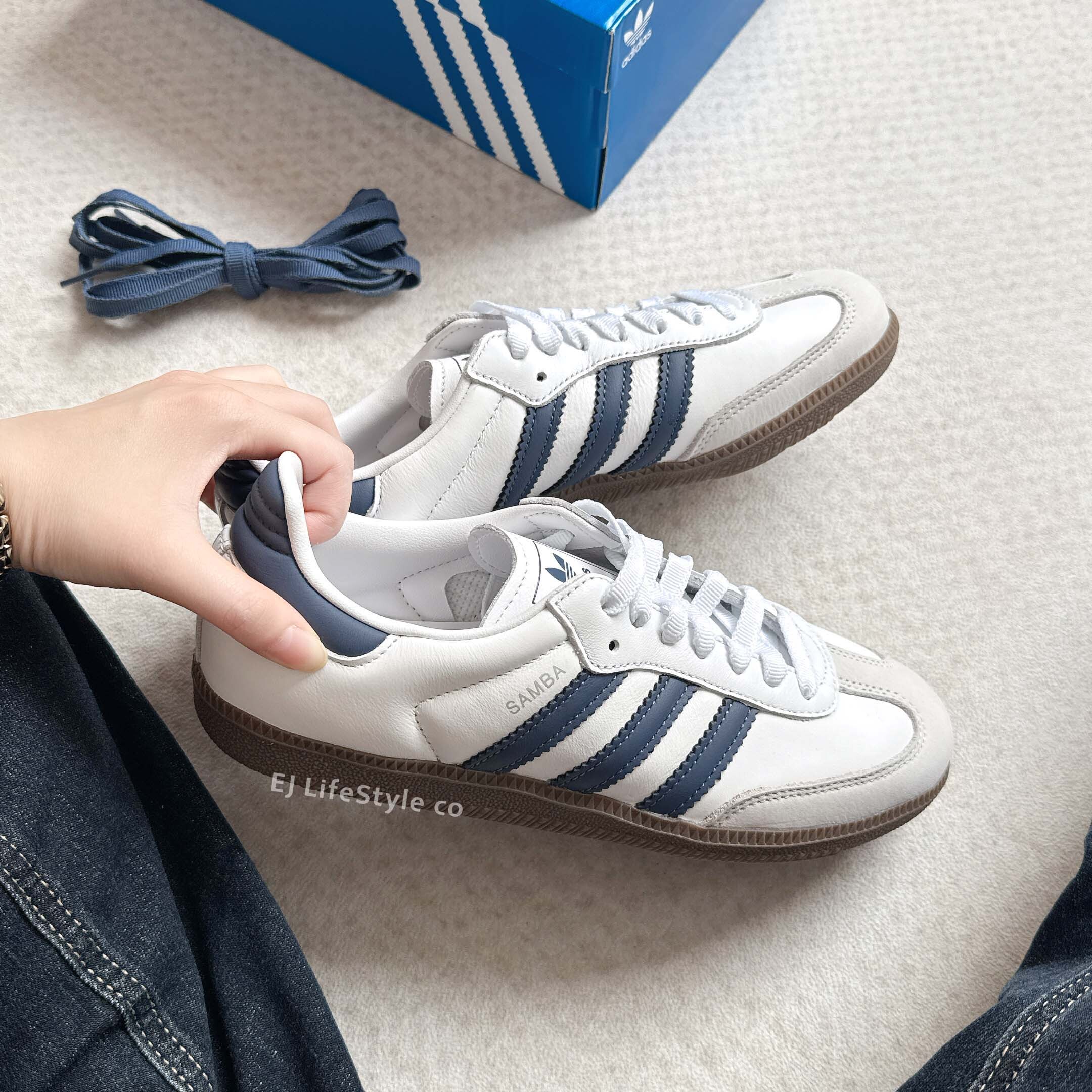 ADIDAS SAMBA OG 海軍藍 深藍 白色 藍白 焦糖底 女鞋 JH5688 / 現＋調