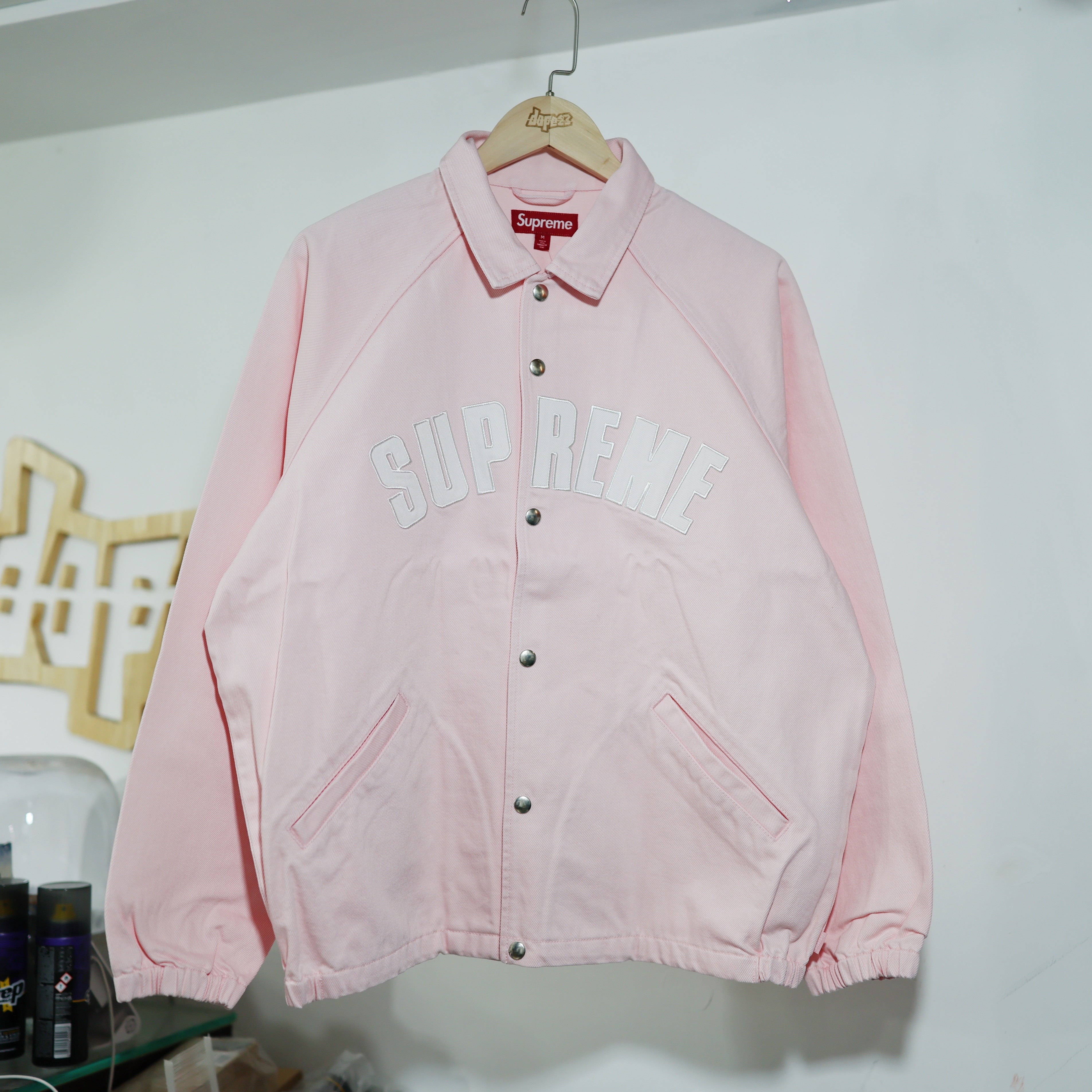 SUPREME SS25 ARC DENIM COACHES JACKET LIGHT PINK