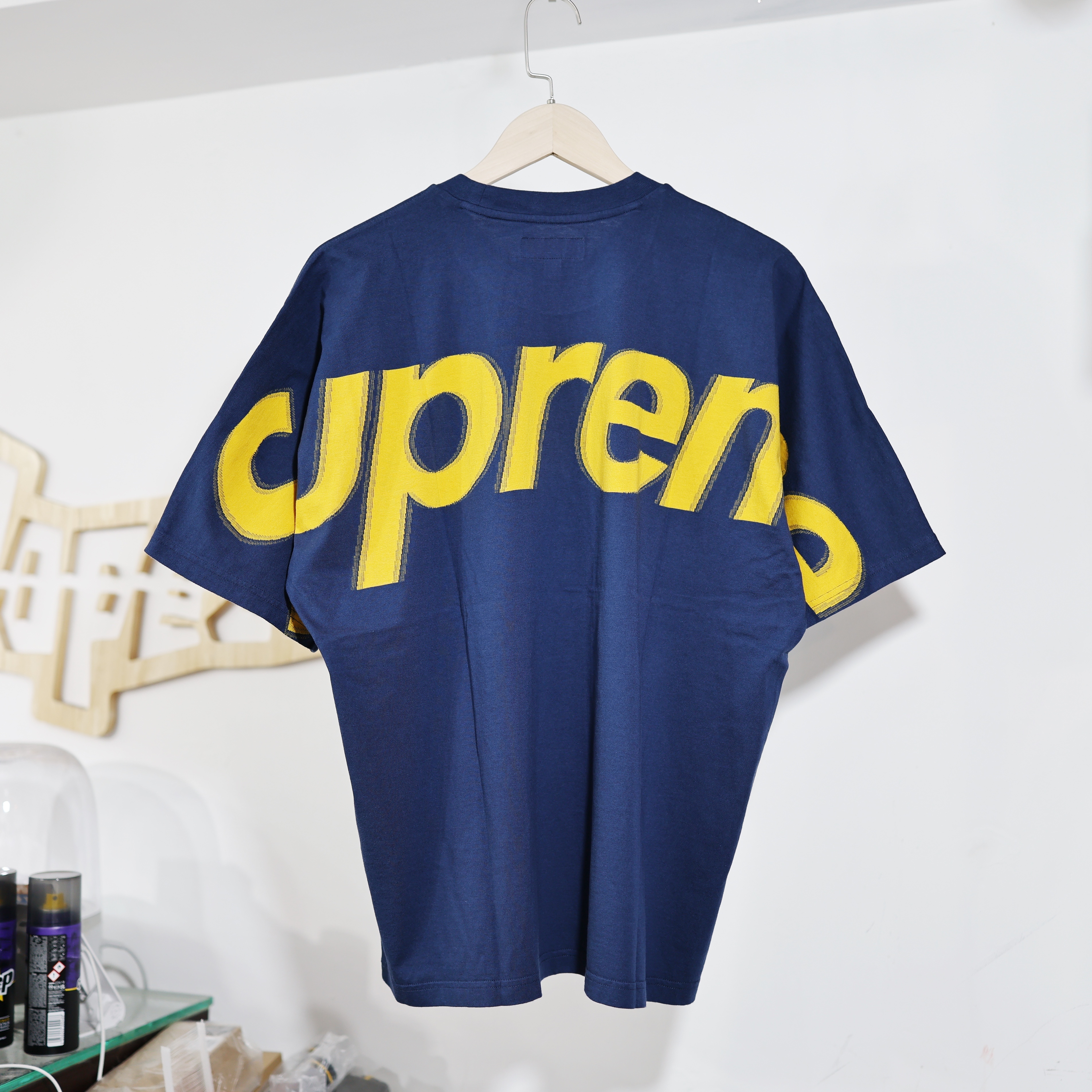 SUPREME SS25 INTARSIA S/S TOP NAVY