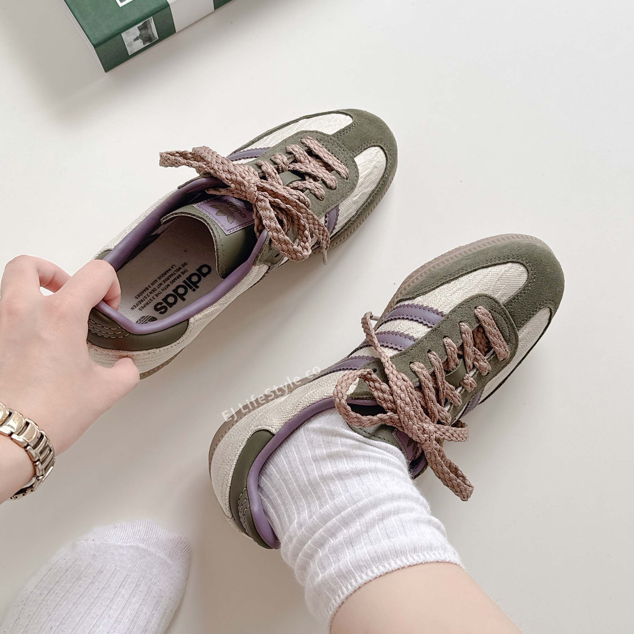 ADIDAS SAMBA OG 綠野仙蹤 橄欖綠 紫棕 奶油色 焦糖底 男女鞋 JP5675 / 現貨