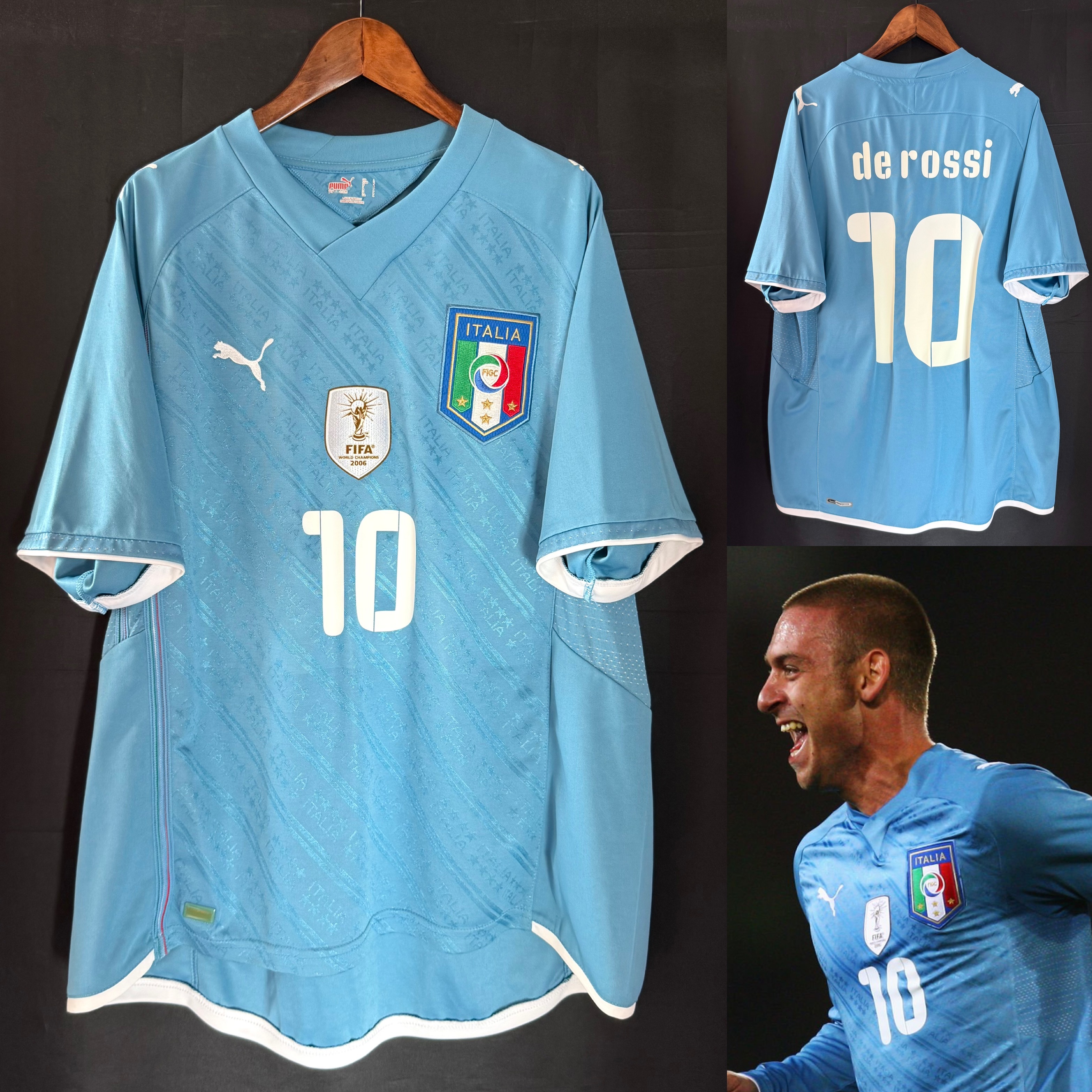 Italy 2009 Puma Home Shirt #10 DE ROSSI