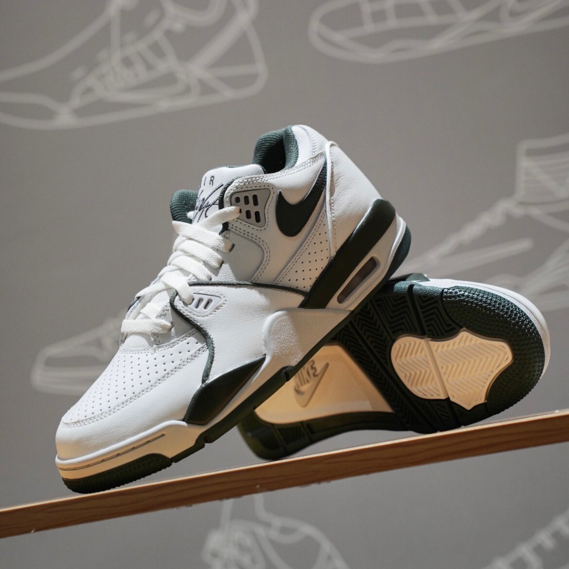 Nike Air Flight '89 Low Gorge Green 復古白綠 氣墊 緩震 運動休閒鞋