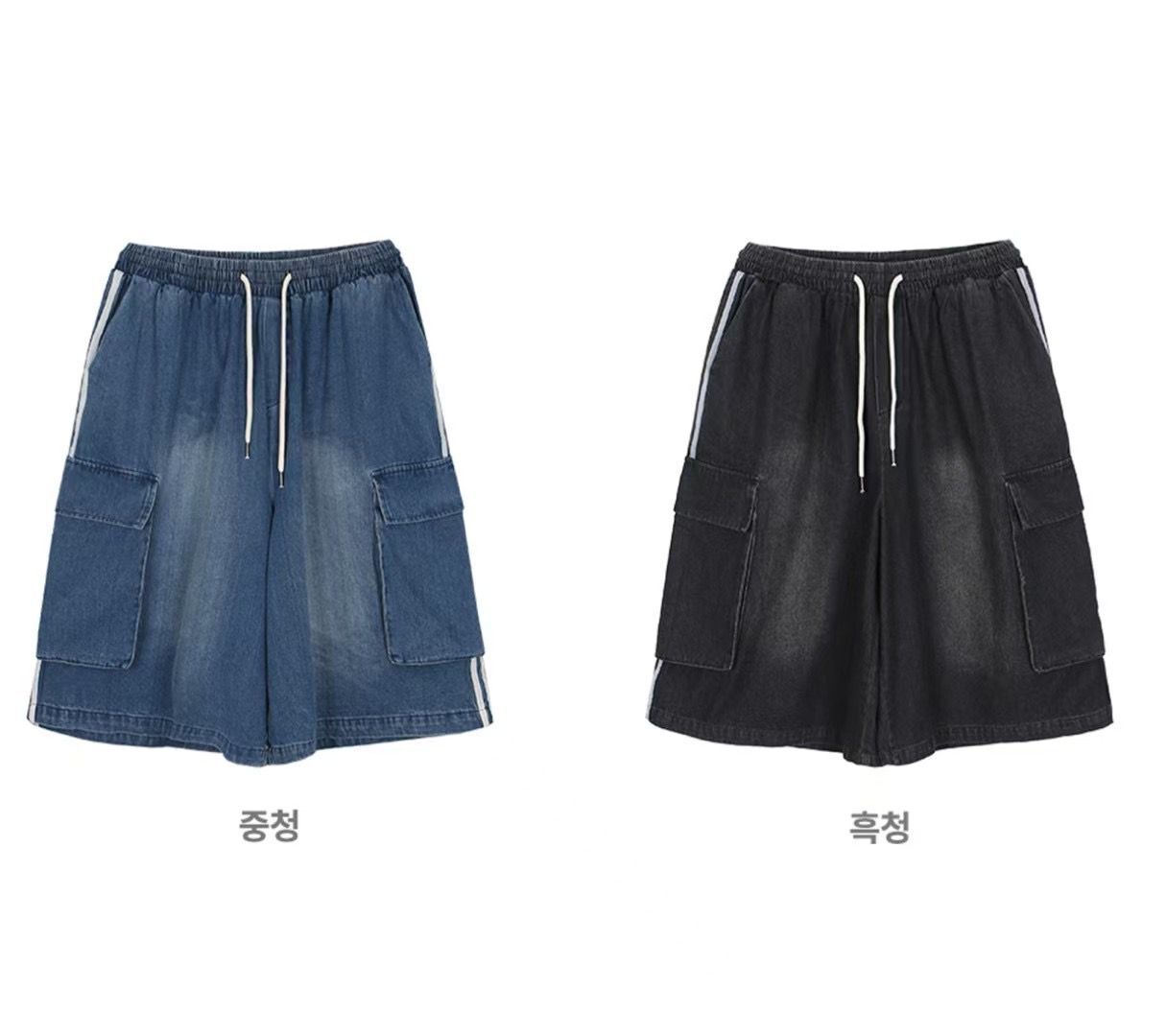 三間工裝牛仔短褲 P3118