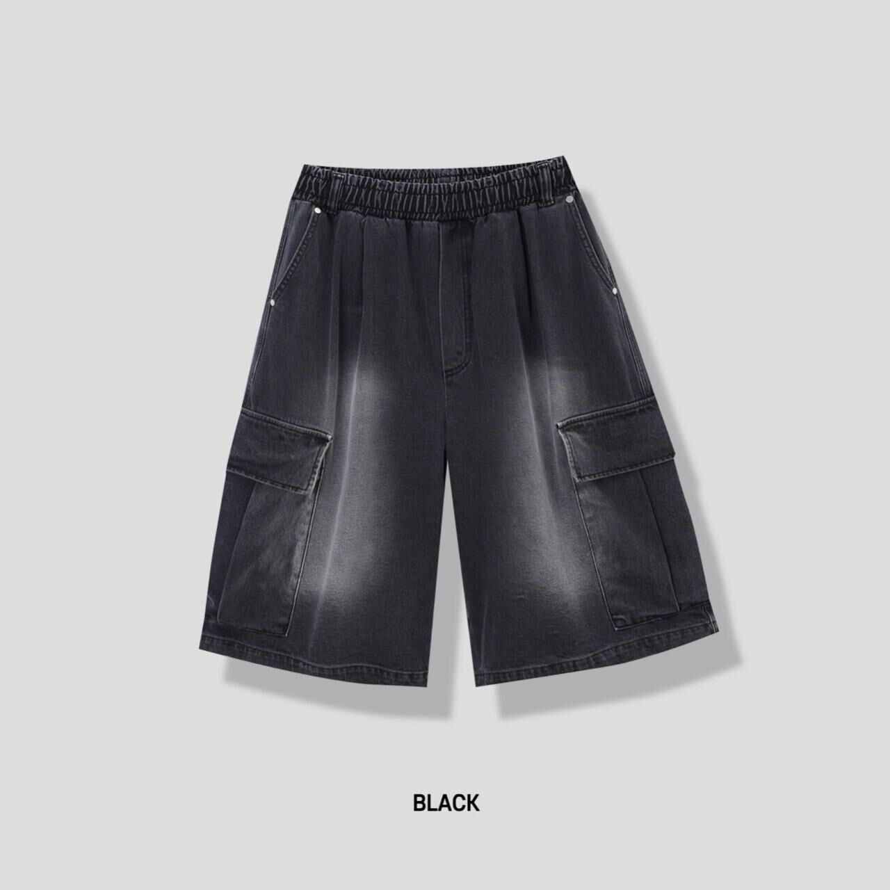 洗水工裝牛仔短褲 P3117