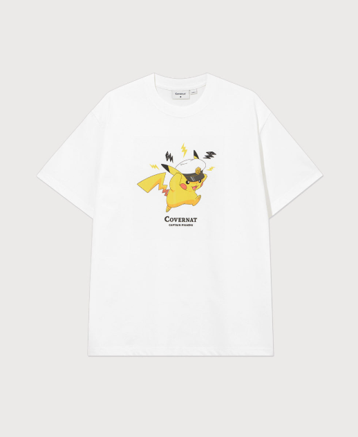 COVERNAT Pokemon Balance Cool 棉質 T 卹 白色  JUN25