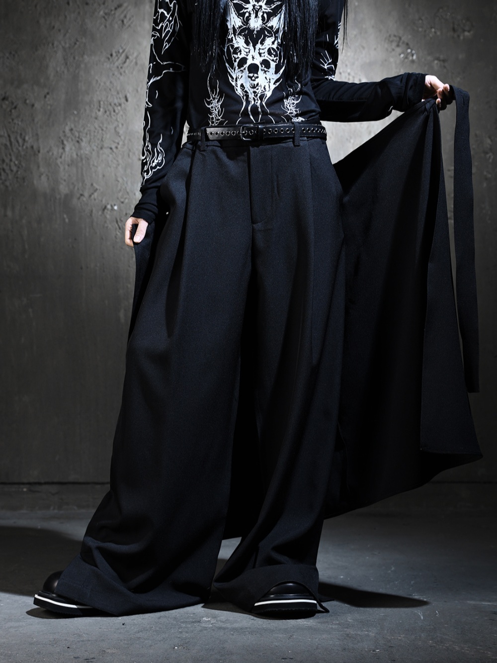 分層造型裙子休閒寬褲