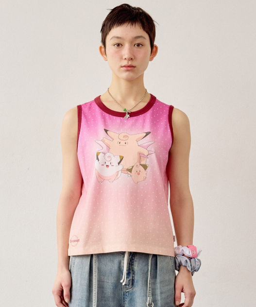 COVERNAT Pokemon Smash 無袖連身裙 淡粉色 JUN25