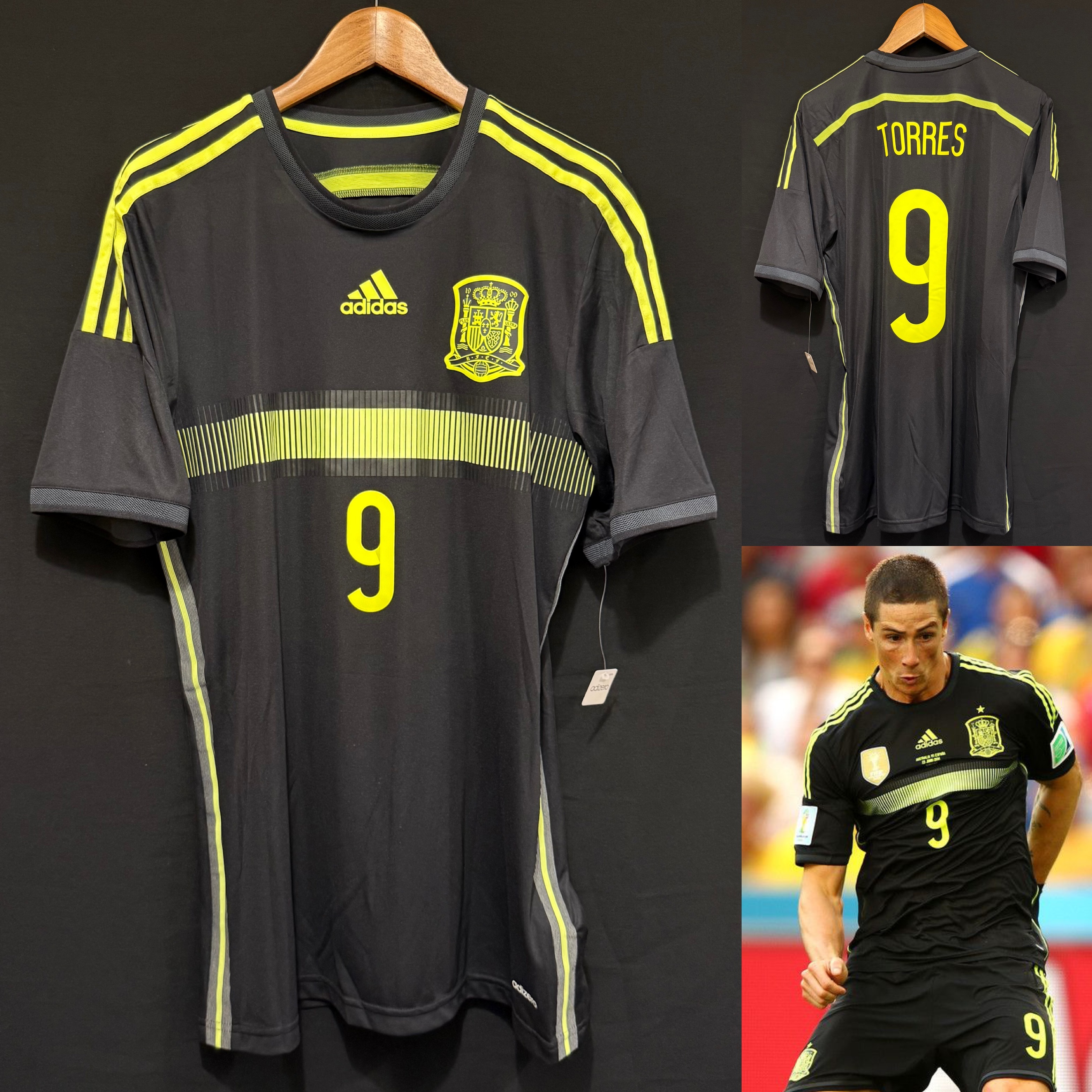 (Player Issue) Spain 2014 Adidas Away Player Issue Shirt #9 TORRES