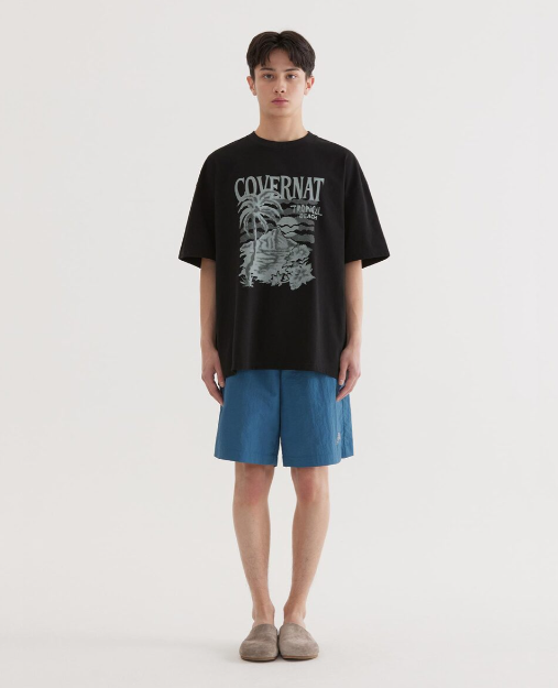 COVERNAT  Cool Cotton 日落熱帶圖案 T 恤  JUN25