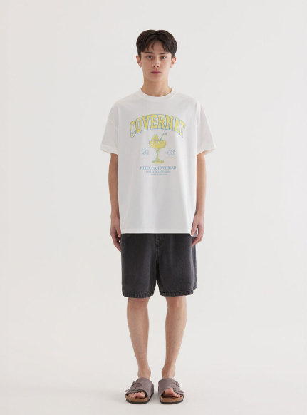 COVERNAT  Cool Cotton Kitsch 雞尾酒圖案 T 恤   JUN25