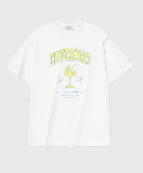 COVERNAT  Cool Cotton Kitsch 雞尾酒圖案 T 恤   JUN25