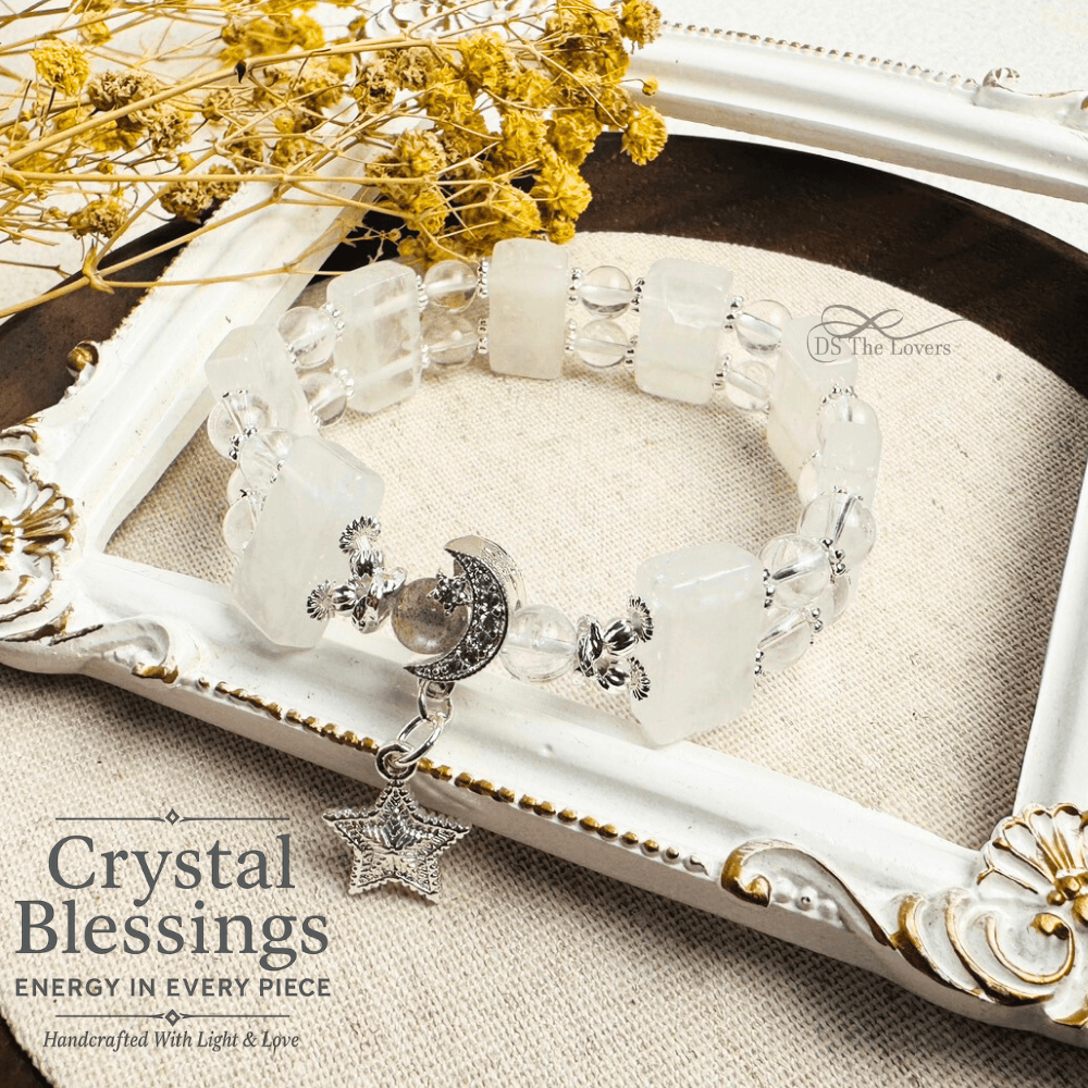 DS The Lovers《月光祕語．夜白之境手排設計款手鍊》白幽靈 × 白水晶 × 灰月光