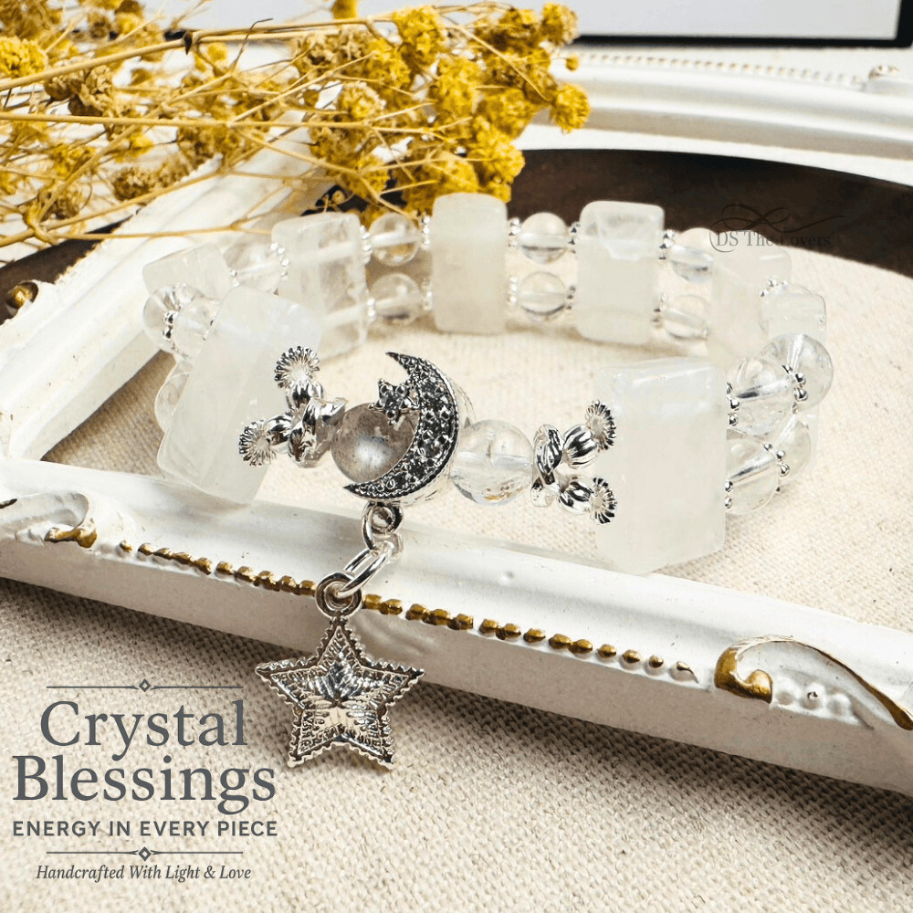 DS The Lovers《月光祕語．夜白之境手排設計款手鍊》白幽靈 × 白水晶 × 灰月光