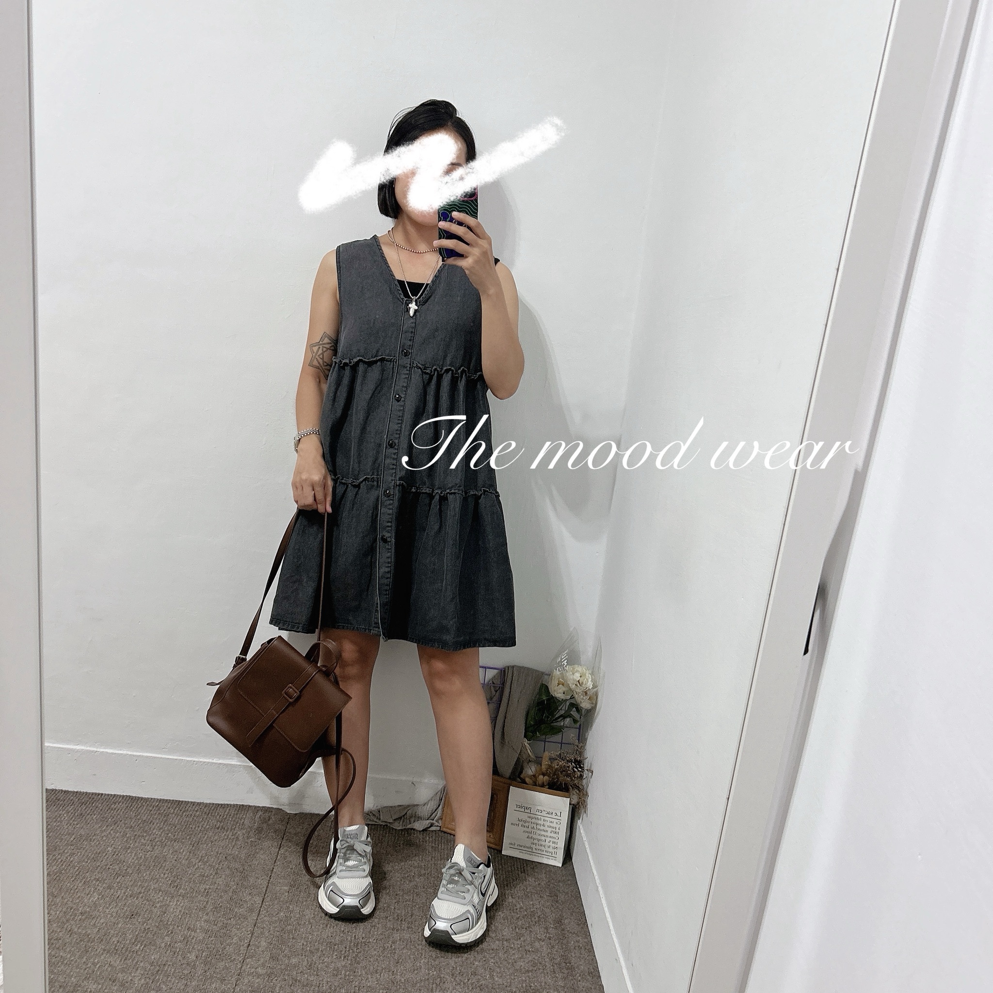 約會穿搭 修飾版型a字牛仔洋裝