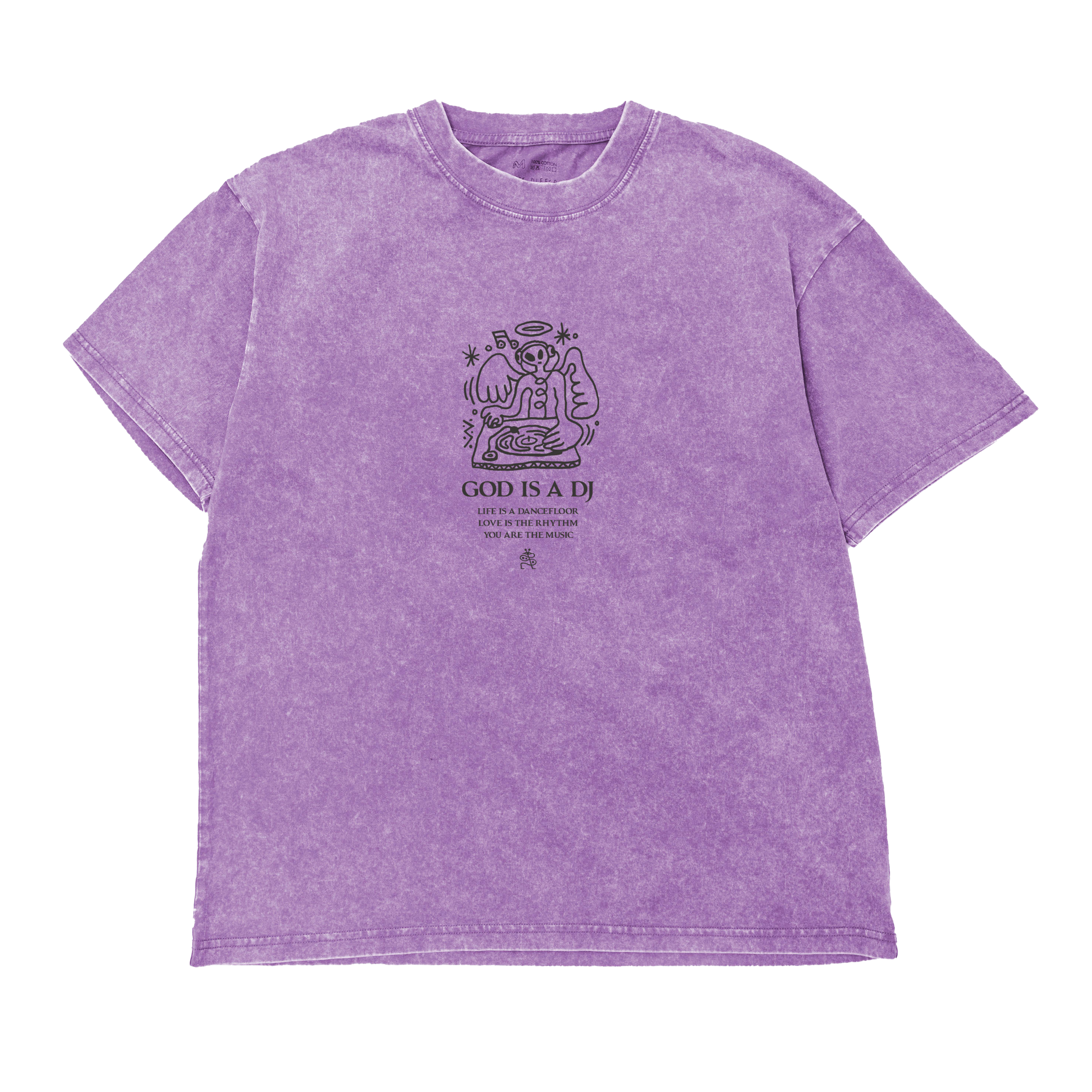 SIGHT - GOD IS A DJ 石洗工藝短Tee - 紫色