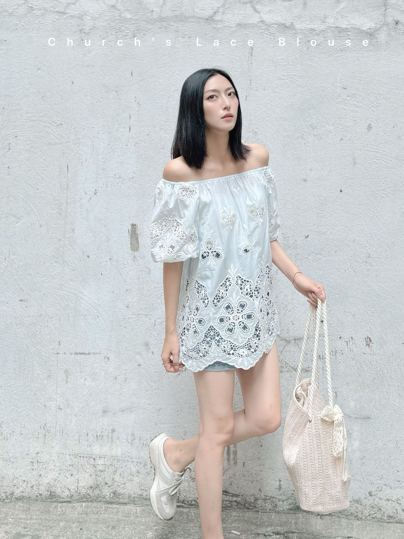 TOP#7491🤍Church's Lace Blouse