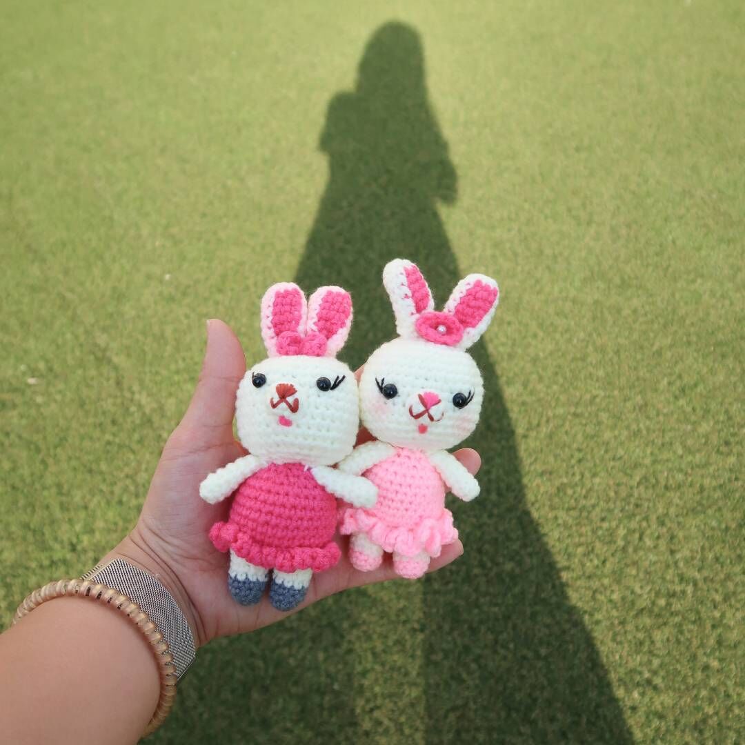 鈎織公仔（深粉紅小兔/淺粉紅小兔）