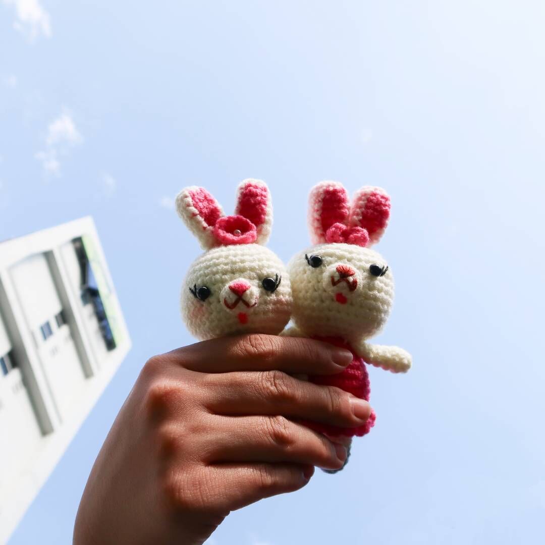 鈎織公仔（深粉紅小兔/淺粉紅小兔）