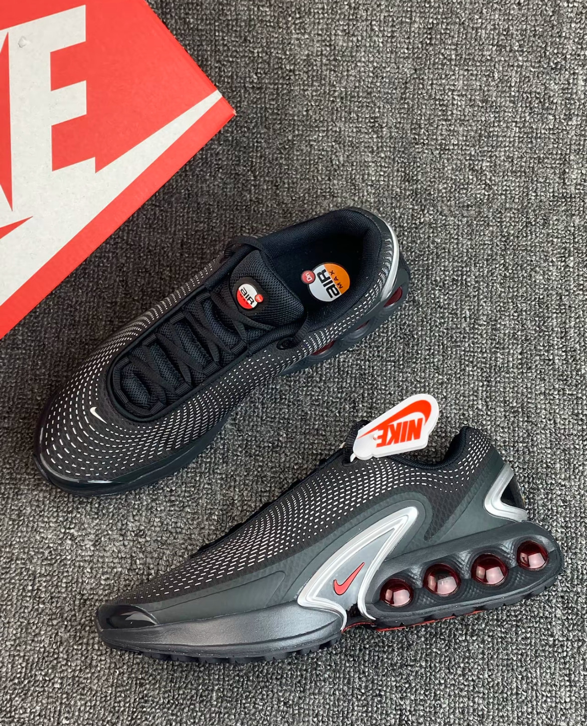 男鞋 NIKE AIR MAX DN 'Metallic Silver' 黑銀紅 復古 氣墊 低筒 運動 休閒鞋【DV3337-016】