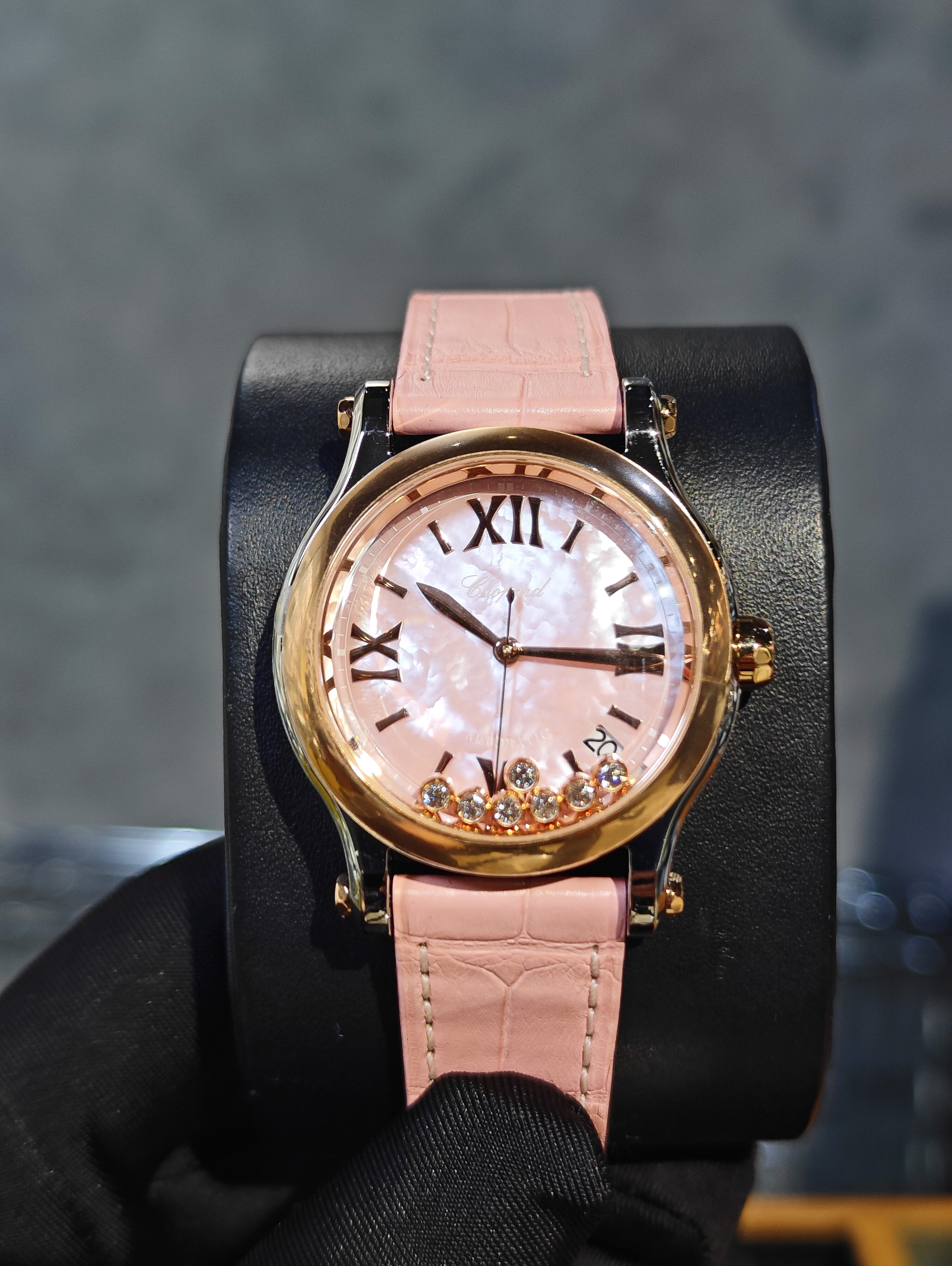 BRAND NEW CHOPARD 278559-6021 PINK DIAL HAPPY SPORT ROSE GOLD 36 MM