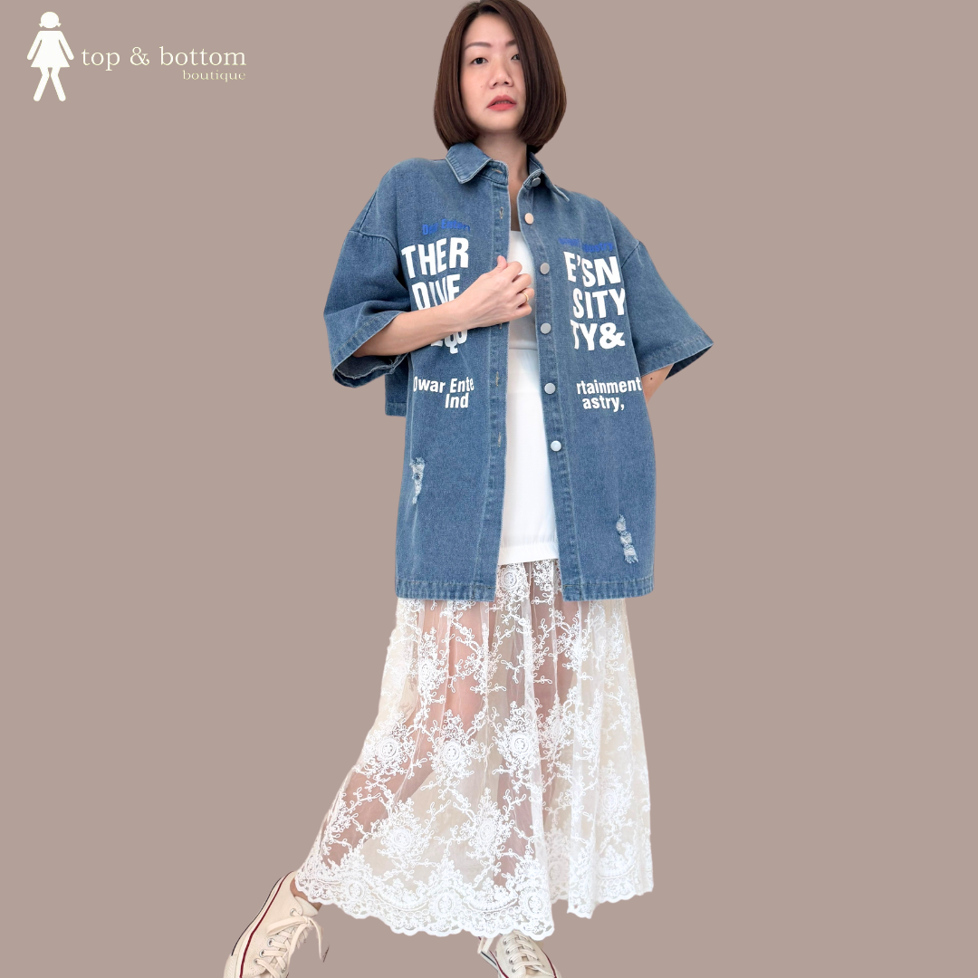 TIGHT SKIRT WITH LONG LACE HEM