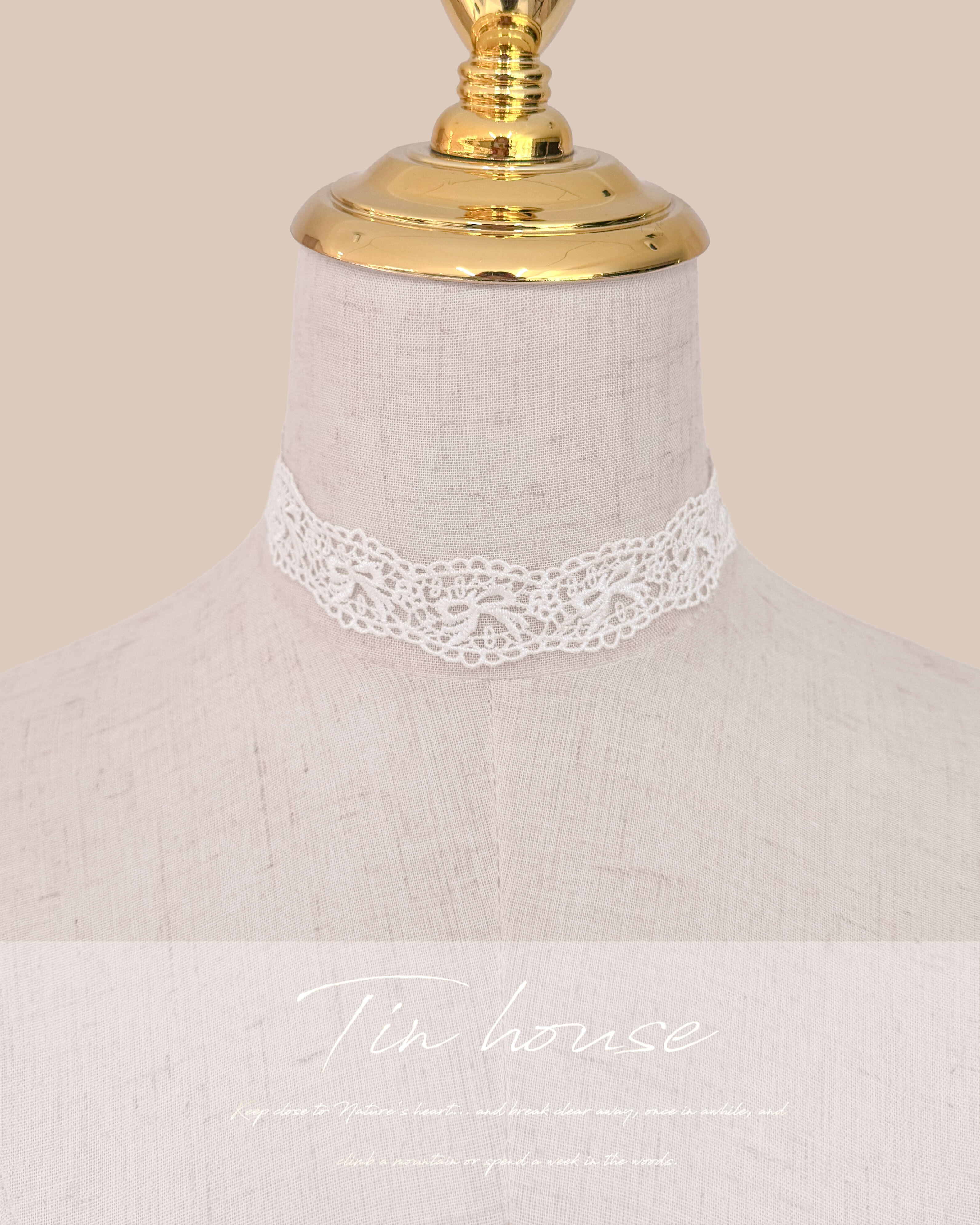 訂製-甜美蝴蝶結蕾絲頸鏈