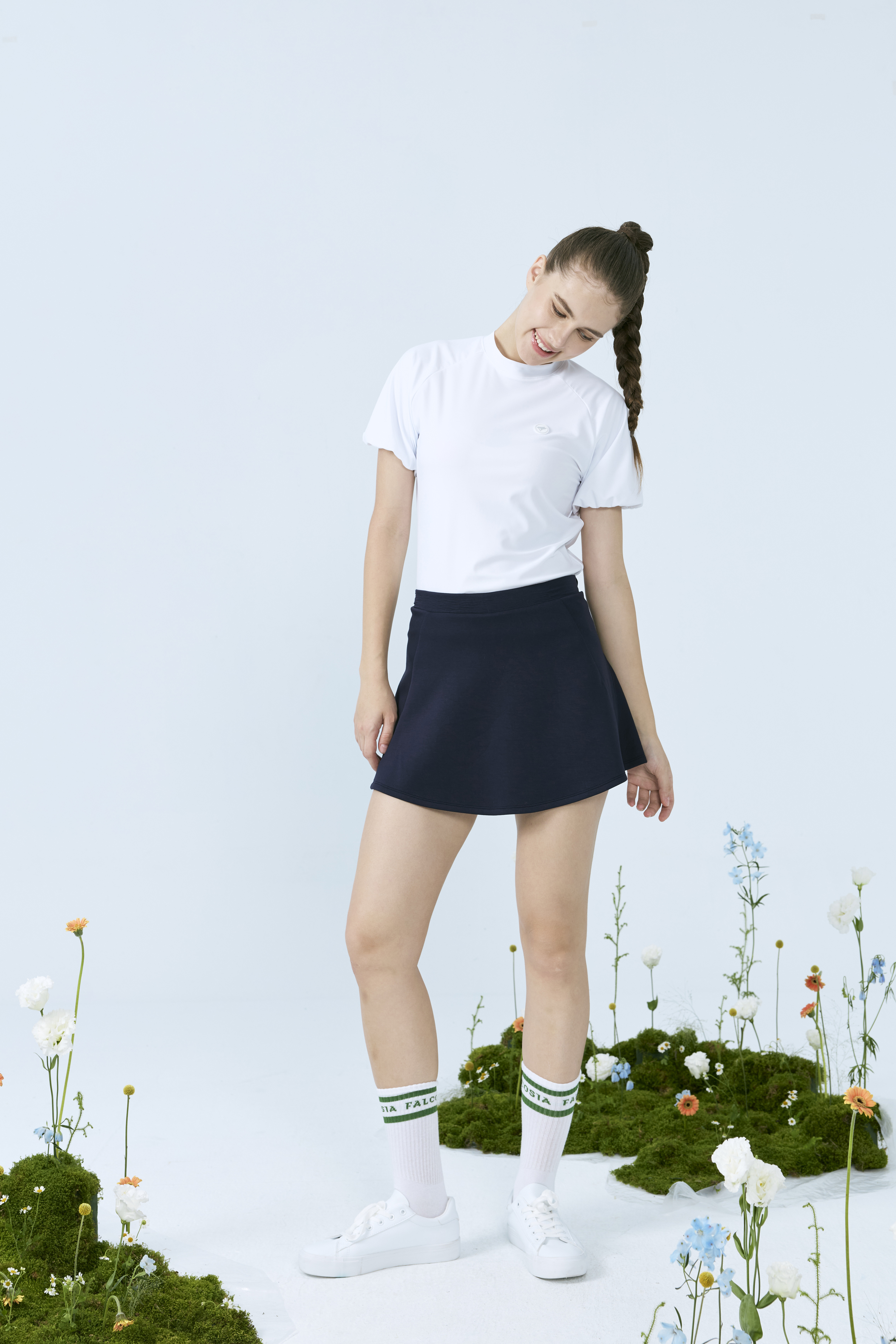 剪接波浪練習裙-靜夜藍