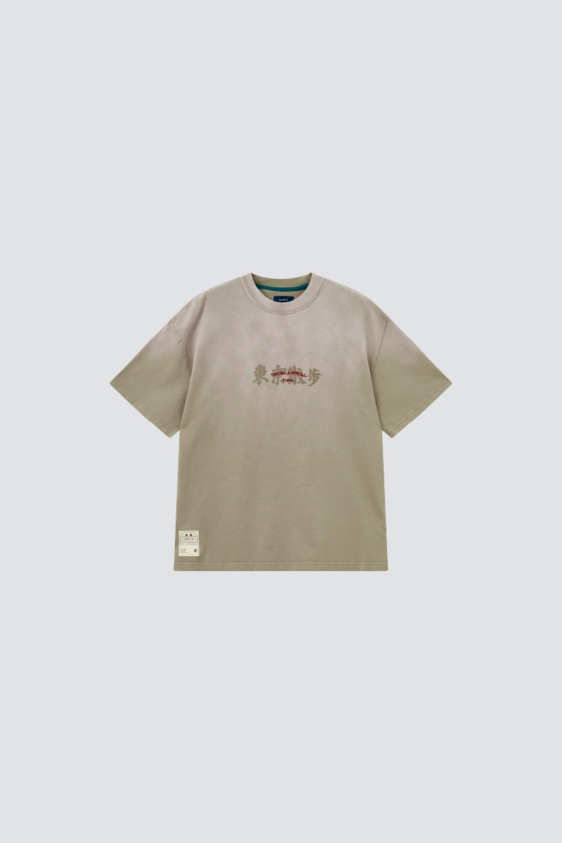 Taking a stroll in Tokyo Washed Tee｜Black｜Hong Kong Original Design