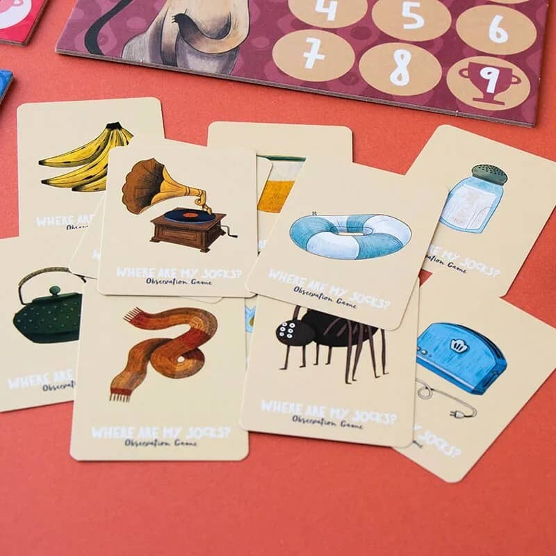 Londji我的襪子在哪兒？訓練遊戲，各種日常生活物品圖案製成的紙牌，鼓勵獨立思考、激發學習熱誠