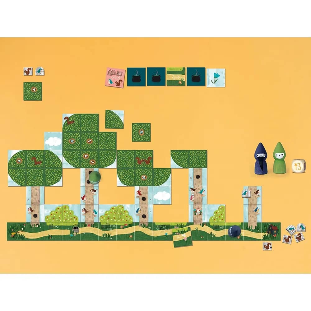 Londji仙女與巫師策略遊戲，1組拼圖式遊戲板，插畫家Canseixanta設計，畫風生動活潑