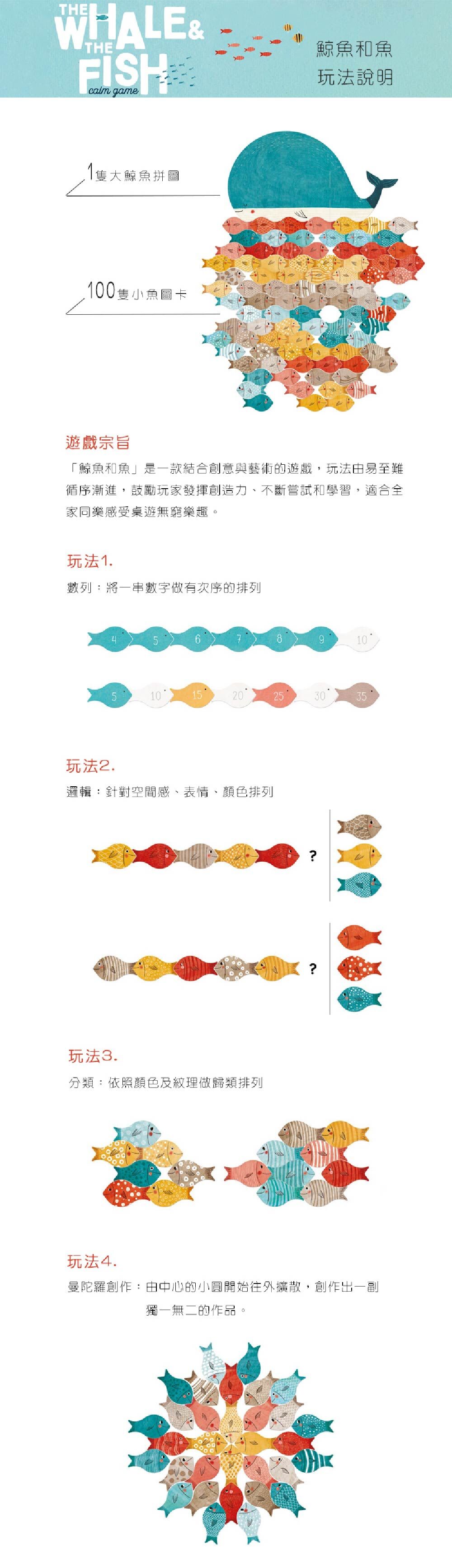 Londji鯨魚和魚益智遊戲，遊戲及規則說明，遊戲宗旨:不斷學習、創造樂趣
