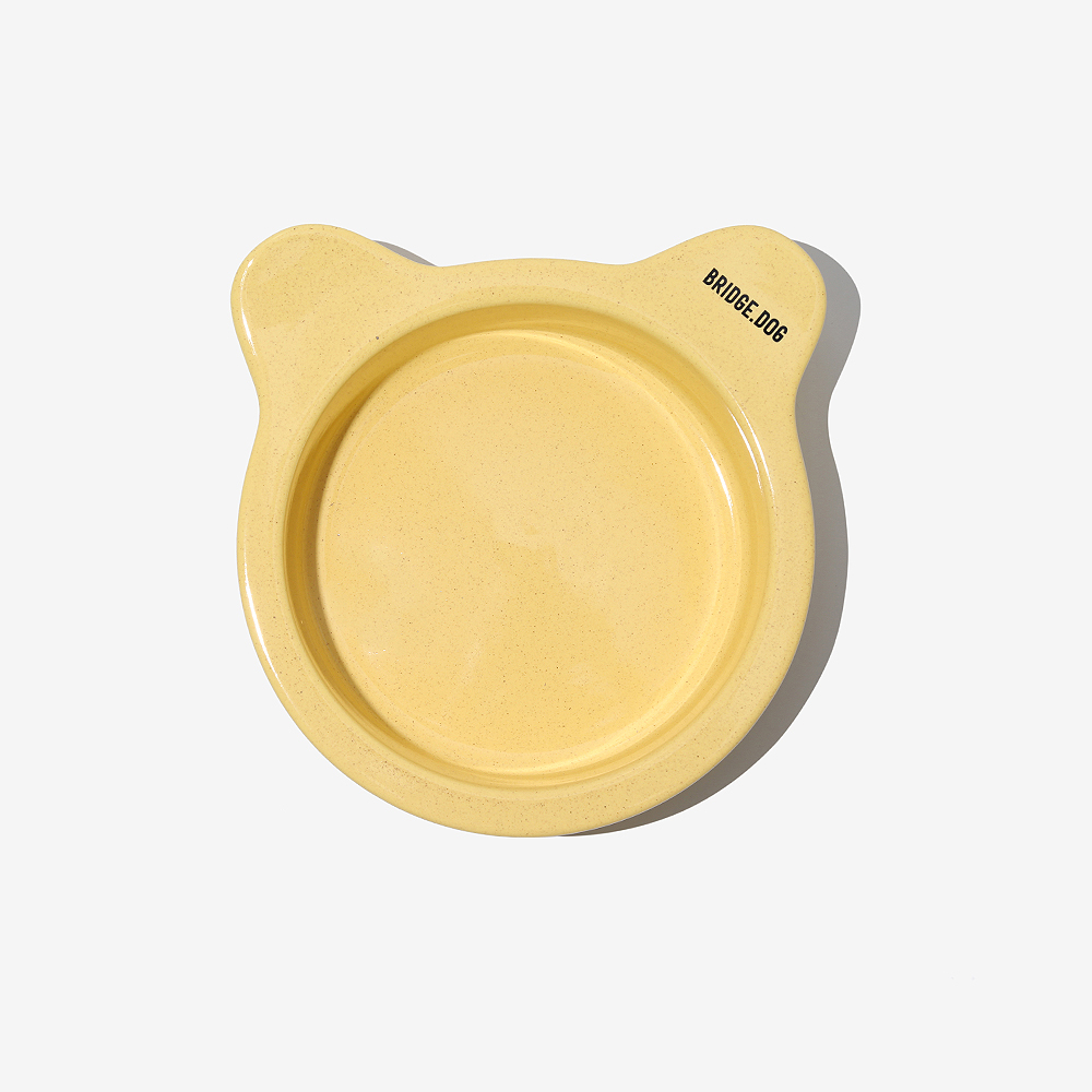 BRIDGE. DOG BASIC 泰迪陶瓷碗 (蜂蜜黃)