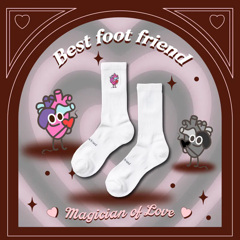 BFF Best foot friend Magician of Love 愛情魔法師 刺繡 中筒襪 長襪【BF24002】