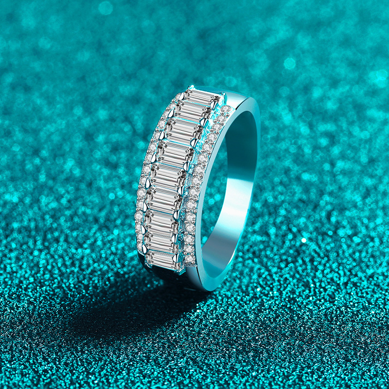 全莫桑鑽方形排戒      R189C092