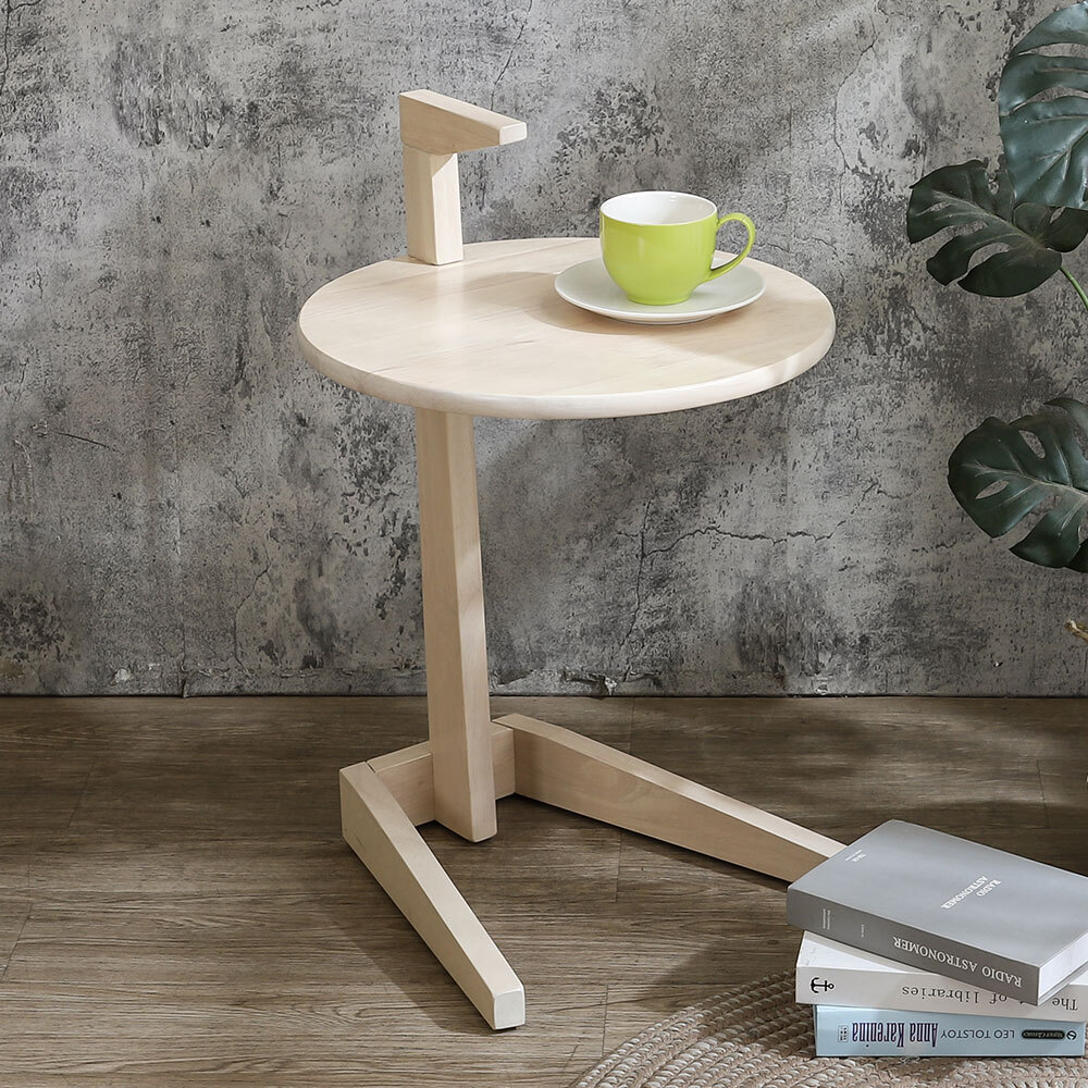 布克1.6尺造型實木圓型小茶几/邊几/邊桌(三色可選)