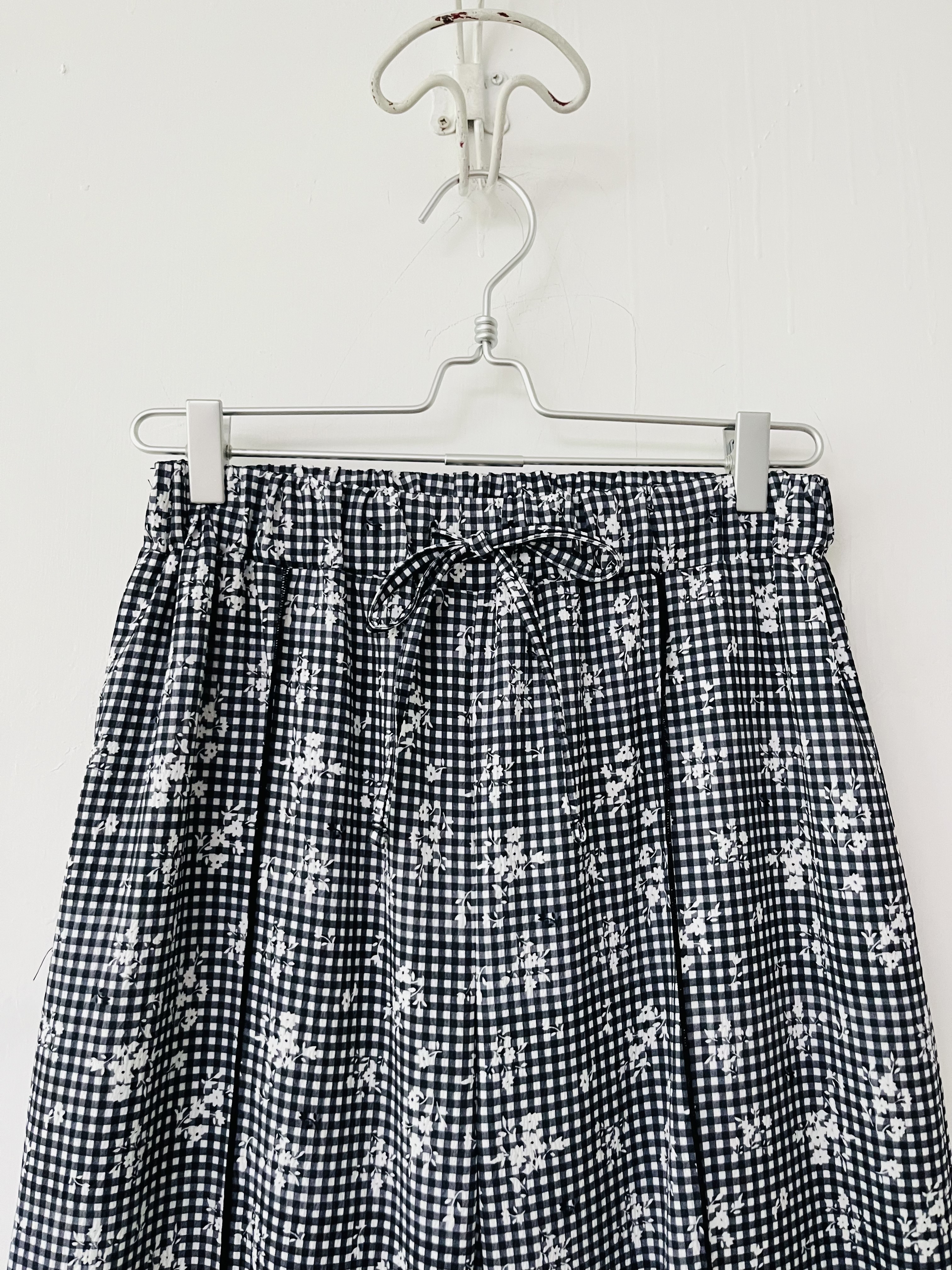 黑白格仔碎花褲